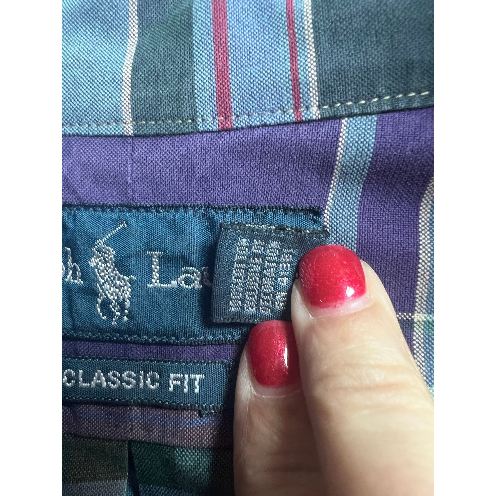 Ralph Lauren Ralph Lauren Classic Fit Muted Purple Green Plaid Medium Size US M / EU 48-50 / 2 - 4 Thumbnail