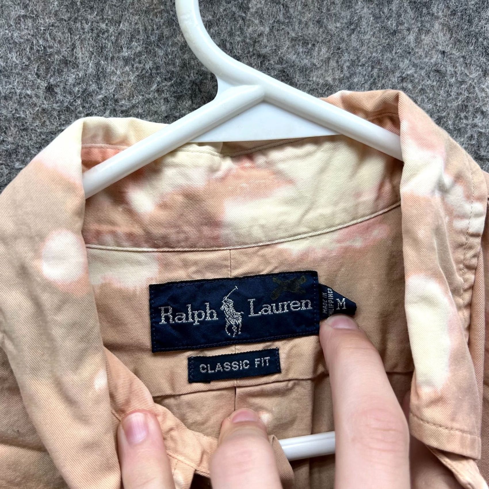Polo Ralph Lauren VINTAGE Polo Ralph Lauren Shirt Men Medium Beige Button Up Classic Pony Bleach Oxford Size US M / EU 48-50 / 2 - 4 Thumbnail