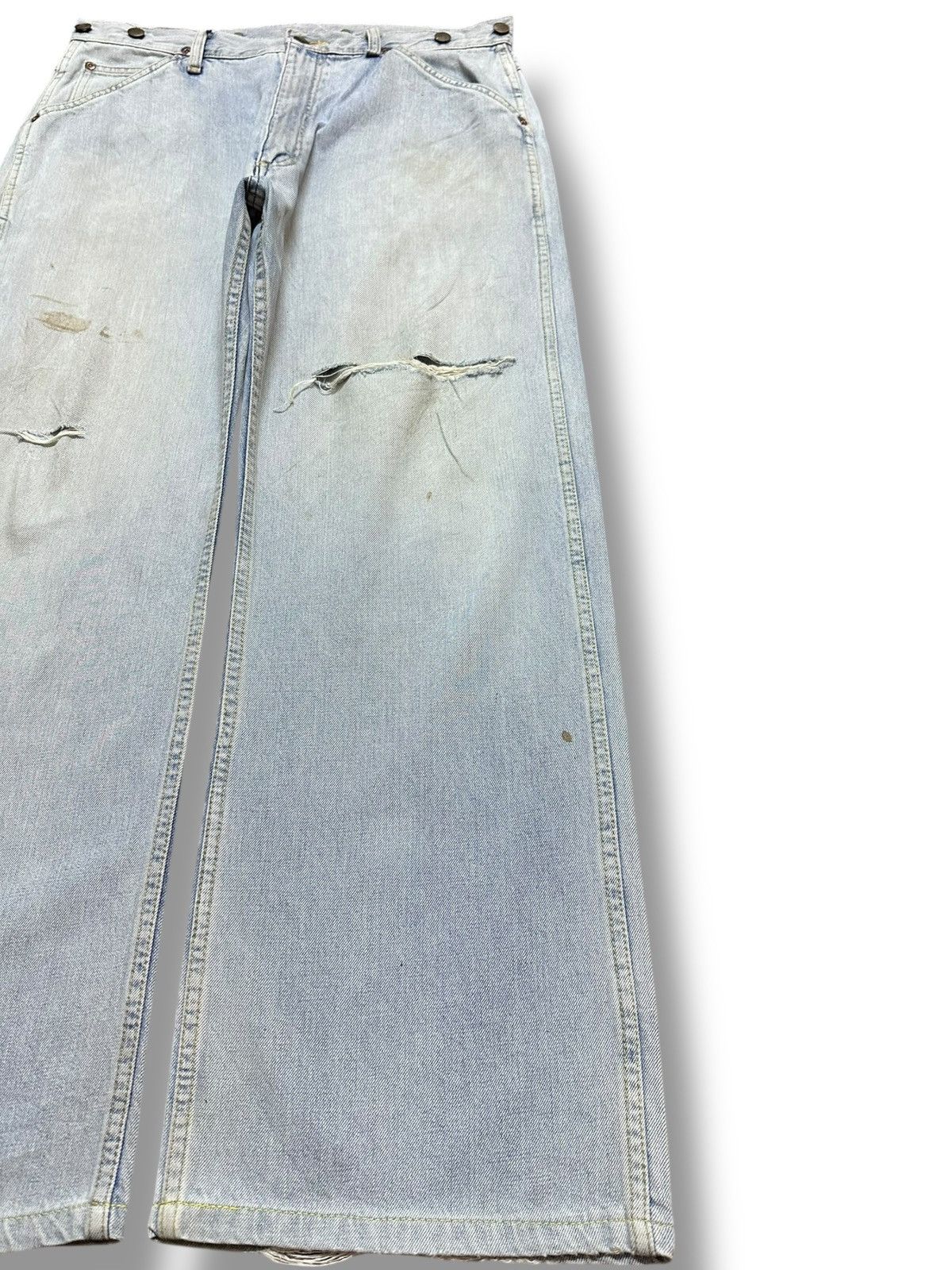 Lee Vintage Lee Baggy Wide Leg Carpenter Cargo Faded Denim Size US 34 / EU 50 - 4 Thumbnail