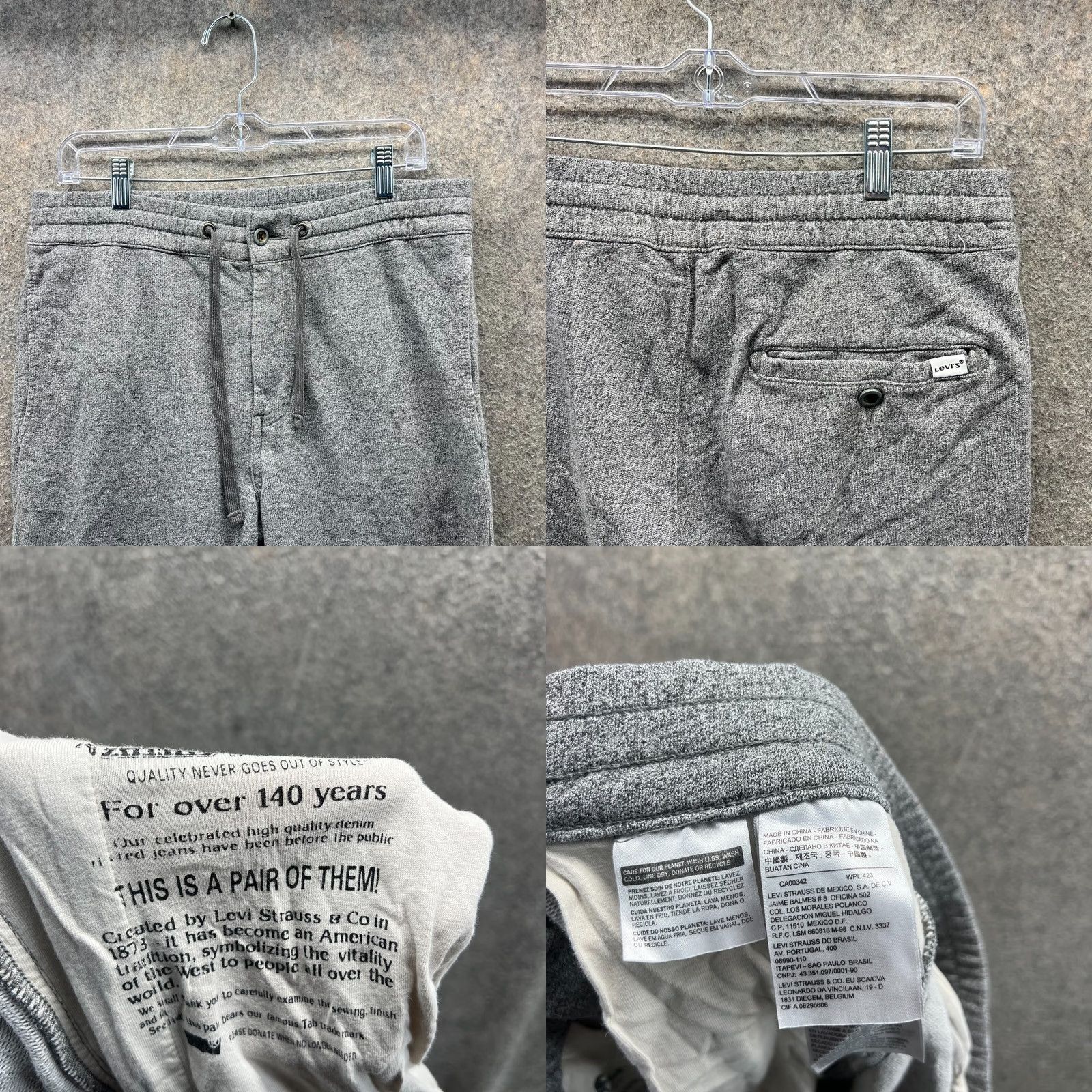 Levi's Levi's Jogger Womens 32 Gray Elastic Waist Fleece Cotton Pant Jeans Tapered Regular Size 32 Womens Boys Girls Mens Size 24" / US 00 / IT 34 - 8 Thumbnail