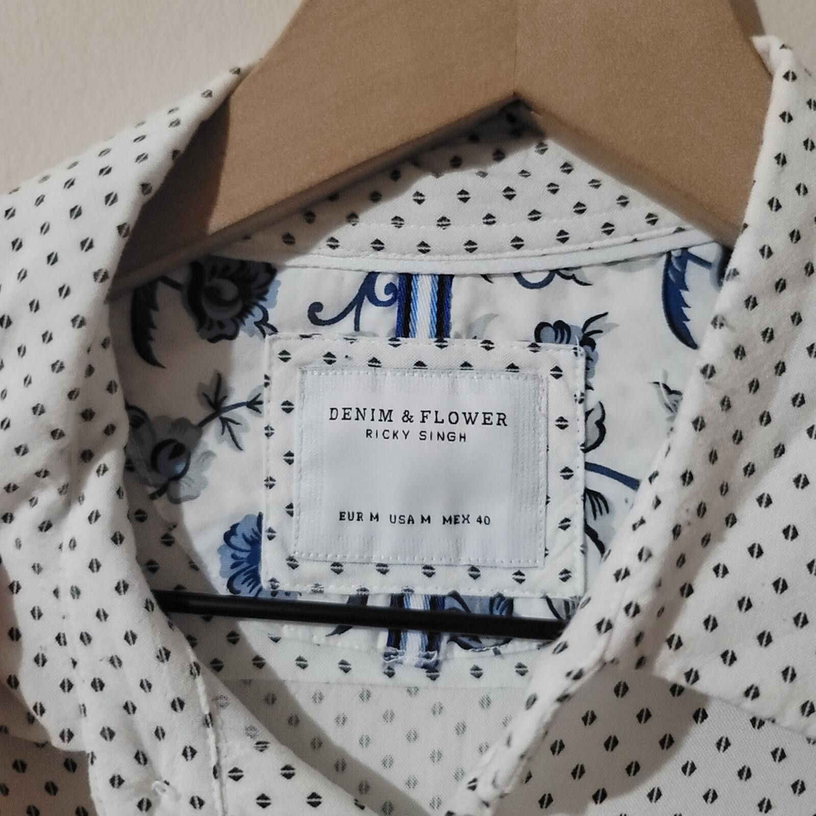 Denim & Flower Denim & Flower Ricky Singh Button-Up Sz M Preppy Old Money Size US M / EU 48-50 / 2 - 2 Thumbnail