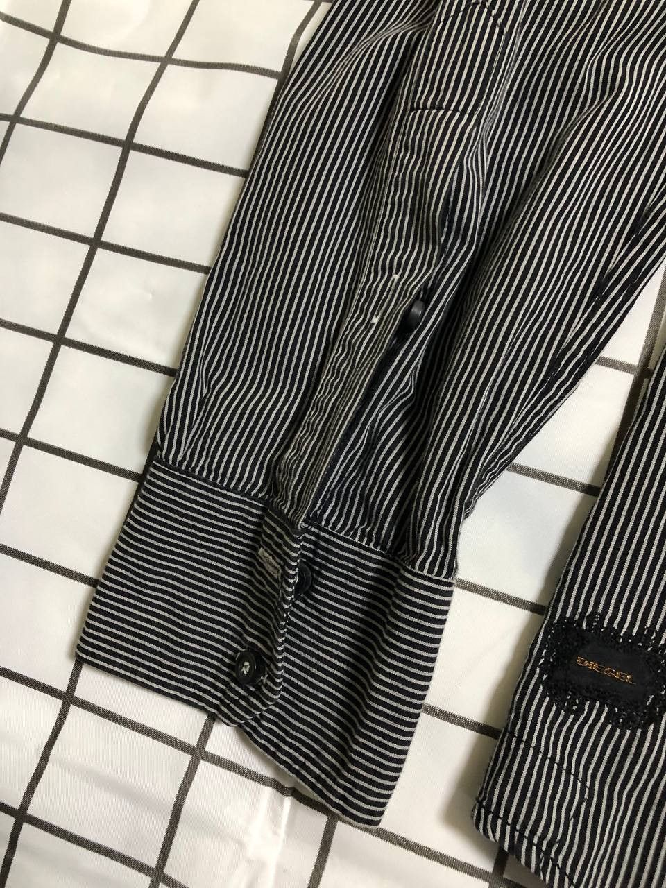 Diesel Vintage Diesel quilted contrast logo shirt japan style Size US XL / EU 56 / 4 - 10 Thumbnail