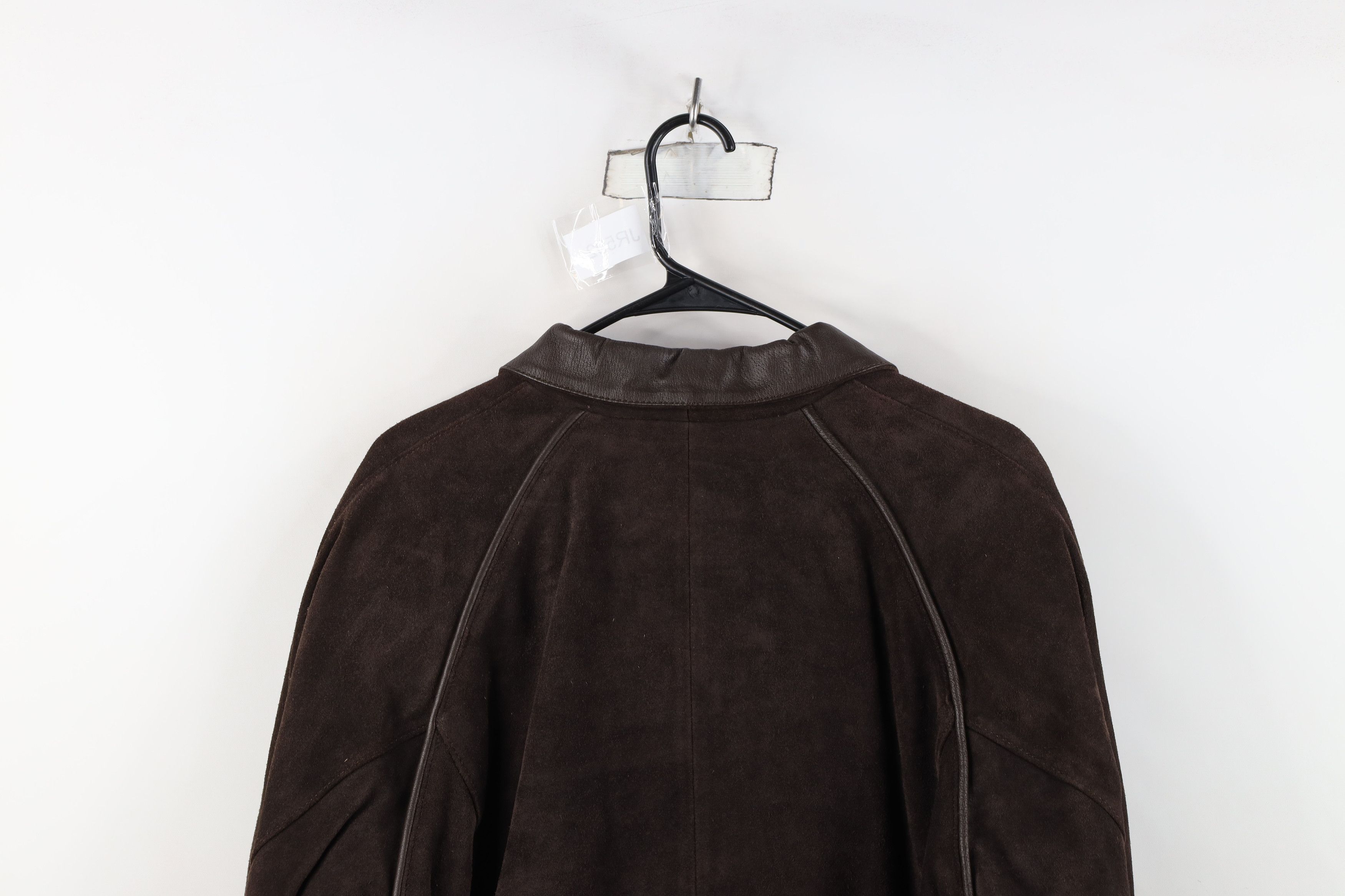 Vintage Vintage 80s 90s Streetwear Leather Bomber Jacket Dark Brown Size L / US 10 / IT 46 - 13 Thumbnail