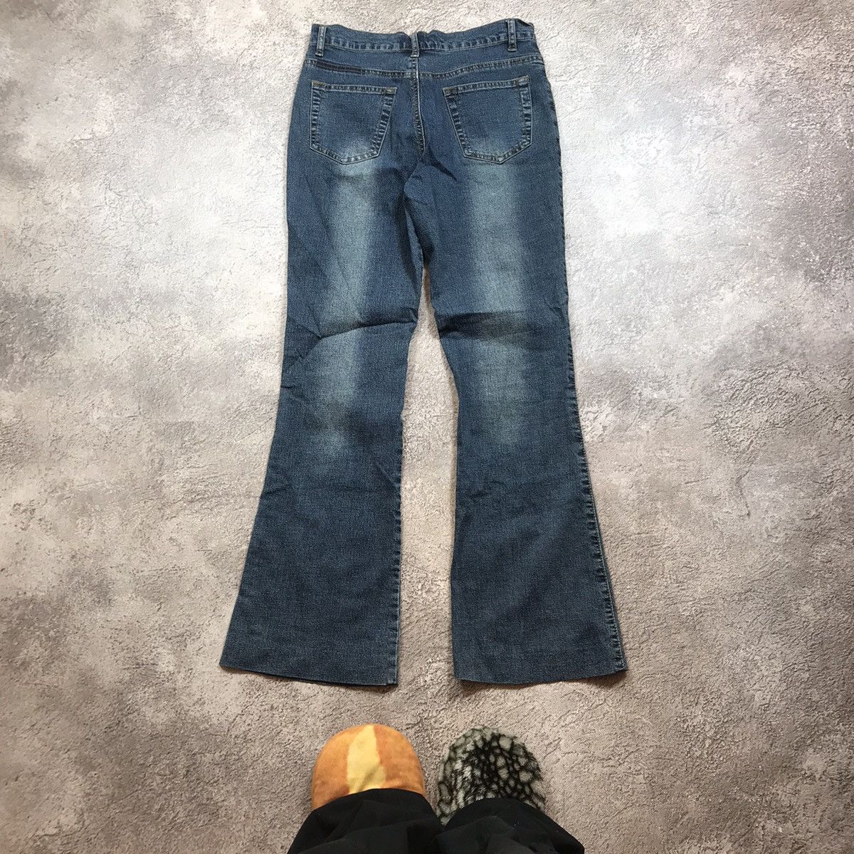Vintage Vintage 90s Faded Distressed Baggy Wide Leg Jeans Grunge 29 Size 29" - 4 Thumbnail