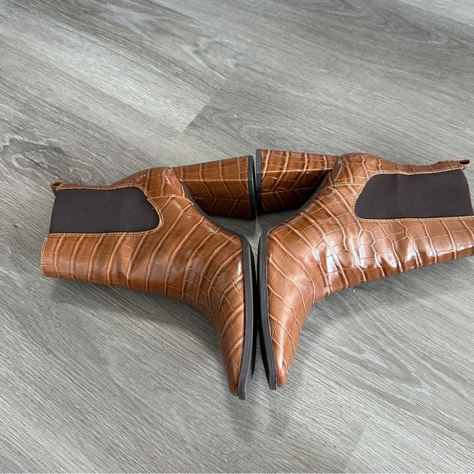 Sam Edelman Circus by Sam Edelman Pascha Brown Side Gores Flare Booties Size US 9.5 / IT 39.5 - 4 Thumbnail