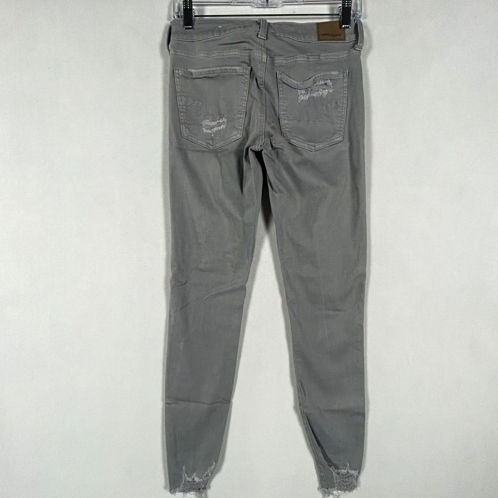 American Eagle Outfitters American Eagle Jegging Jeans Women Gray Size 4 Stretch 5-Pocket Denim Regular Rise Light Wash Mid AEO Size 27" / US 4 / IT 40 - 7 Thumbnail
