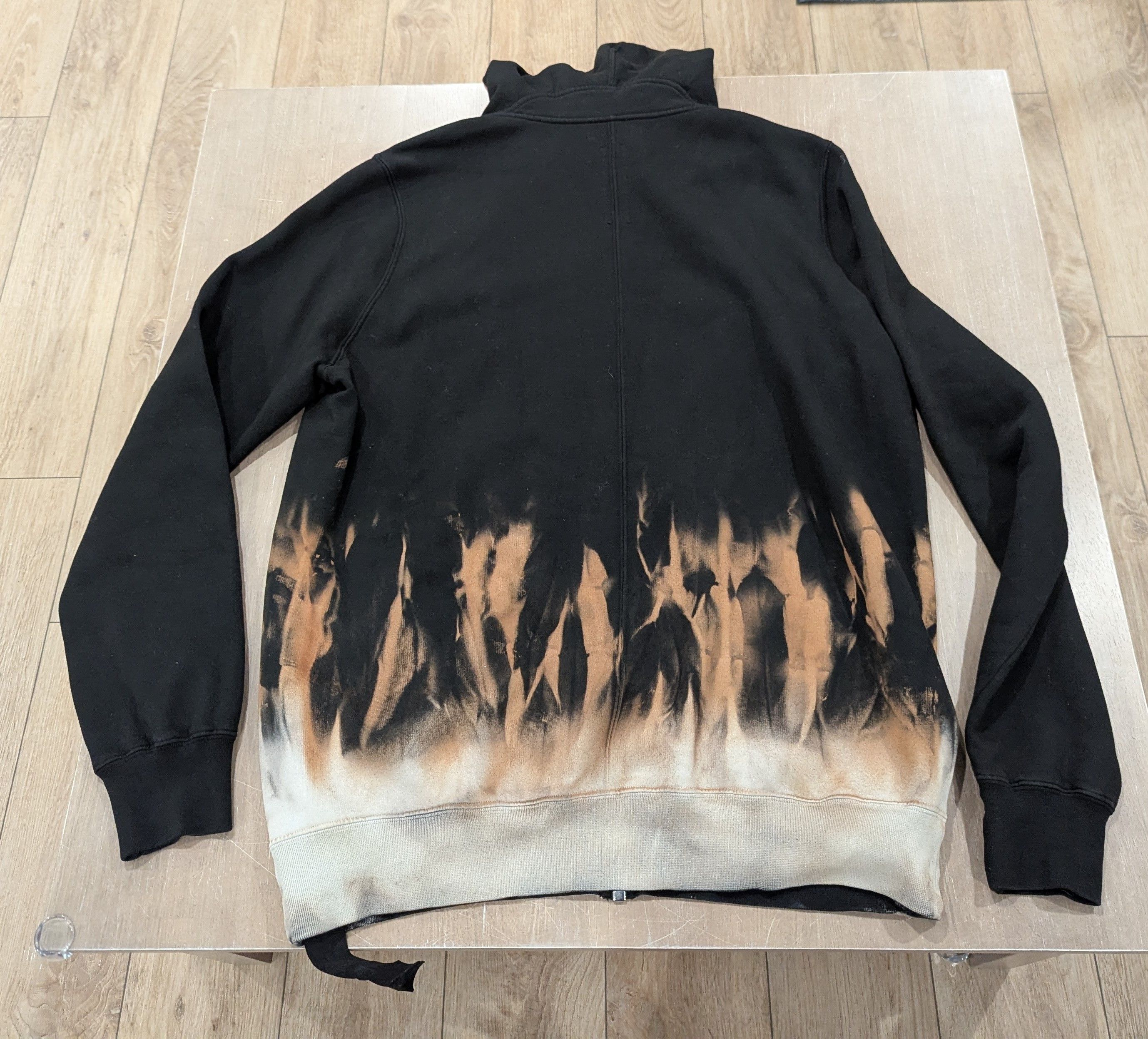Rick Owens Drkshdw DRKSHDW RICK OWENS Flame Terry Zip Hoodie Black XL Size US XL / EU 56 / 4 - 5 Thumbnail