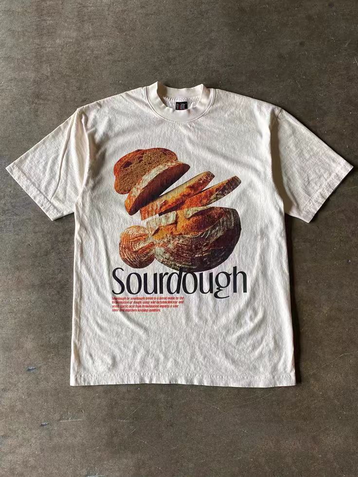 Japanese Brand × Jean White washed vintage bread print cotton t-shirt Size US M / EU 48-50 / 2 - 1 Thumbnail