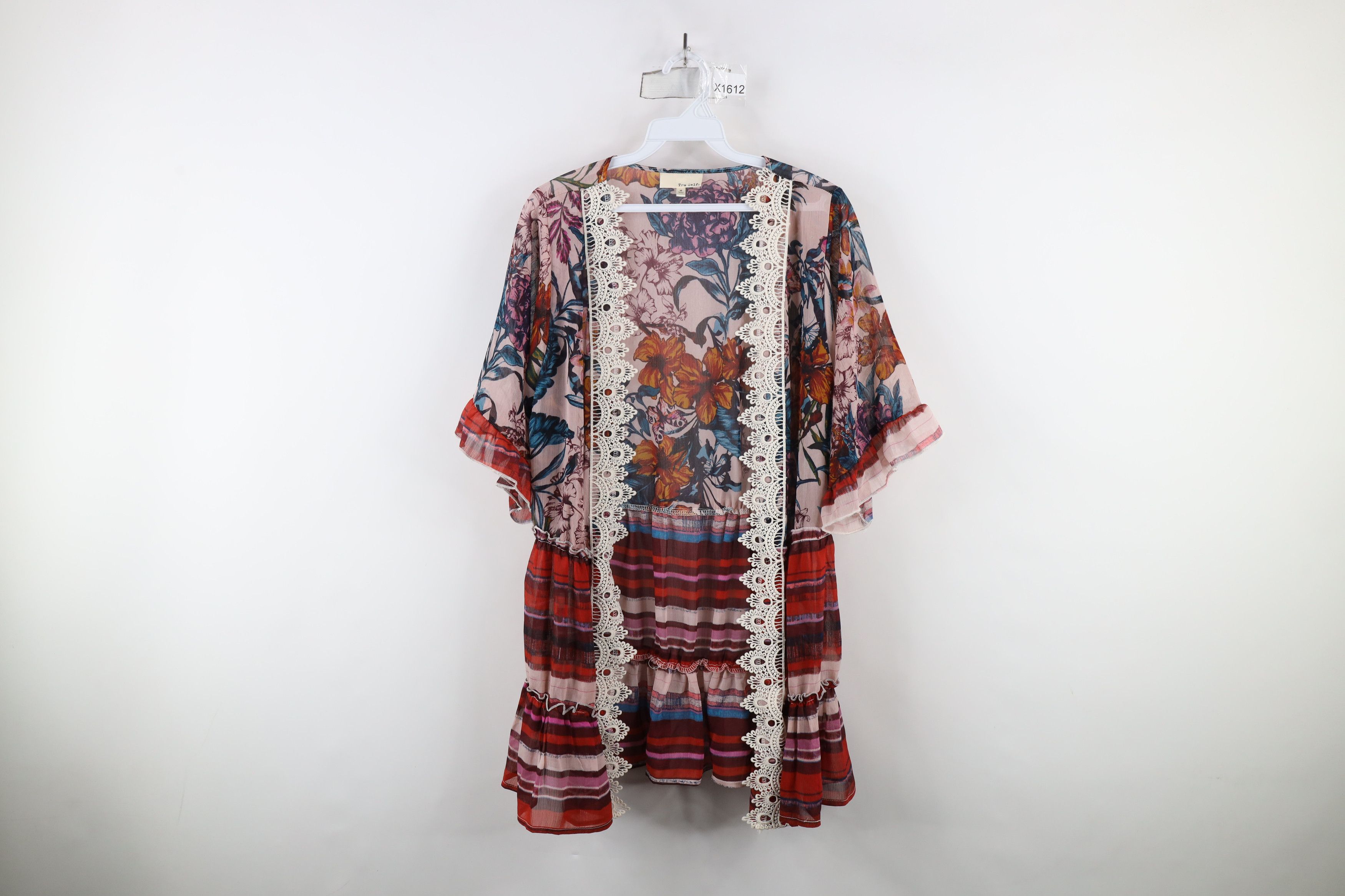 Vintage Vintage Y2K Babydoll Lace Flower Bella Open Front Jacket Top Size M / US 6-8 / IT 42-44 - 1 Thumbnail