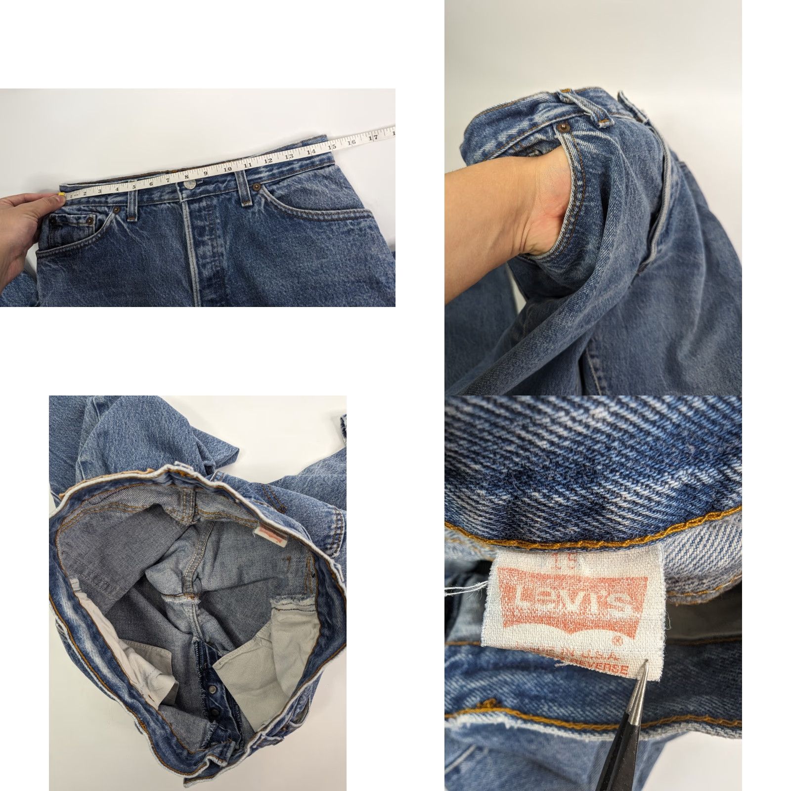Levi's VINTAGE Levi's 501 Jeans Women Adult Size 15 Distressed Button Fly Denim Blue 5-Pocket Classic Fit Jeans Mens Womens Girls? Size 36" / US 14 / IT 50 - 8 Thumbnail