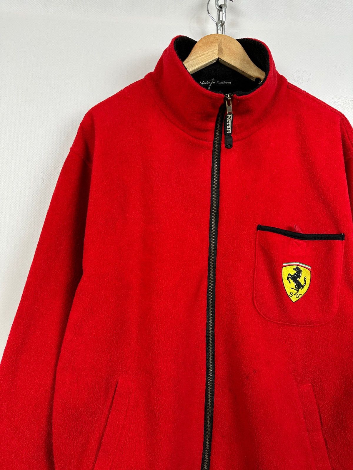 Ferrari 90s Vintage Ferrari Pocket Red Racing Zip Up Fleece Jacket Size US XL / EU 56 / 4 - 7 Thumbnail