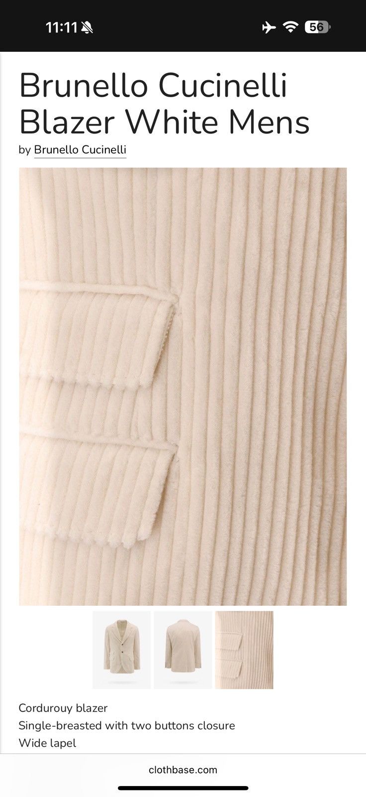 Brunello Cucinelli Brunello cucinelli white pinstripe blazer Size US S / EU 44-46 / 1 - 2 Thumbnail