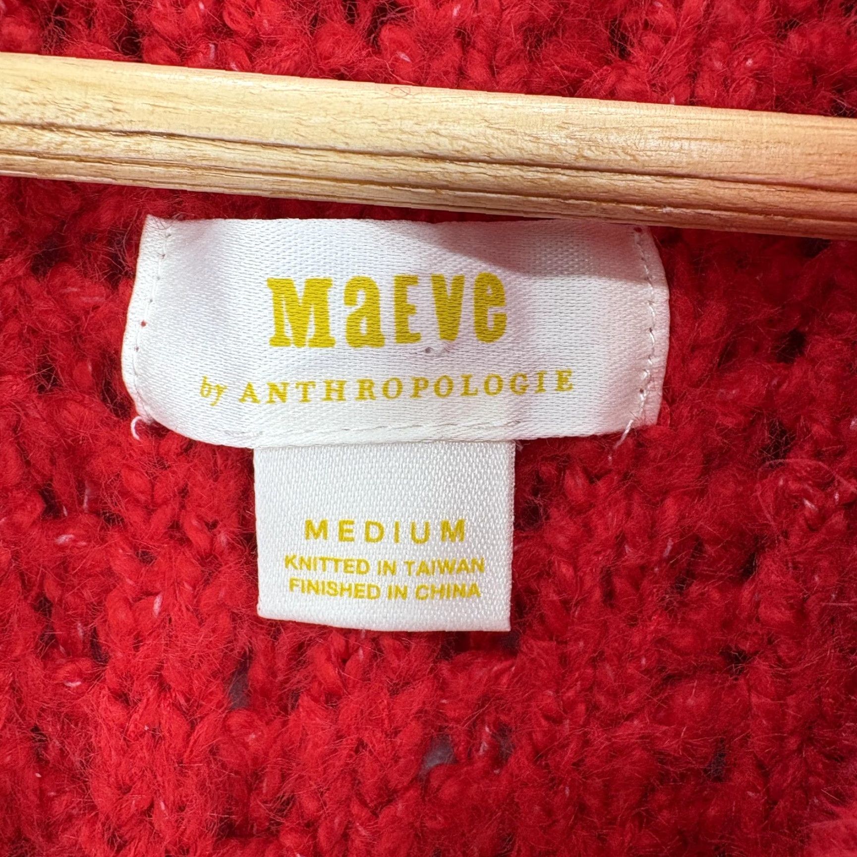 Vintage Maeve Red Cowl Neck Sweater Womens Medium Chunky Knit Pullover Knitwear Winter Casual Ladies, 90s (not applicable) Size M / US 6-8 / IT 42-44 - 4 Thumbnail