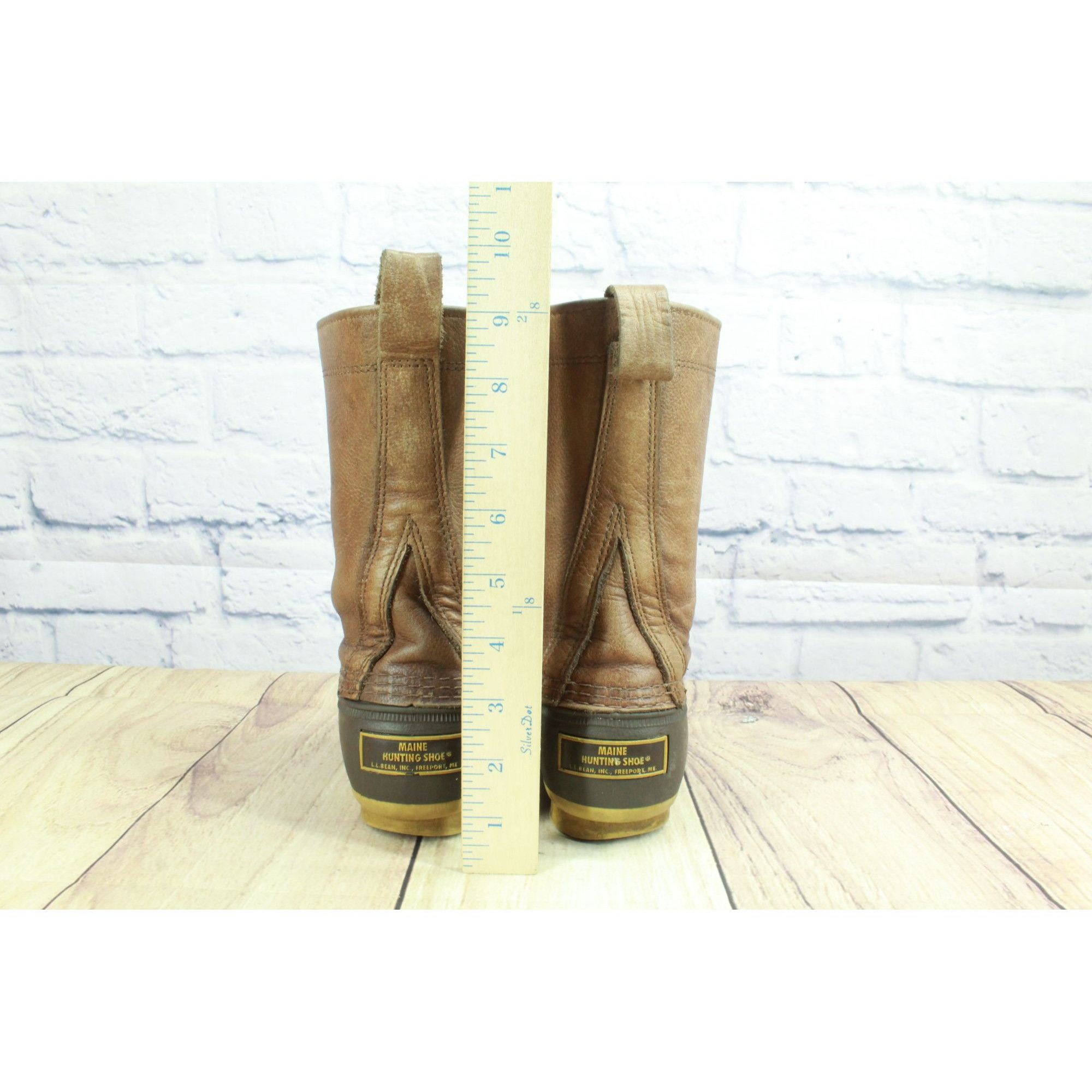 L.L. Bean × Leather LL Bean Women's Unlined Mid Calf Hunting Duck Boots Size US 6 / IT 36 - 6 Thumbnail