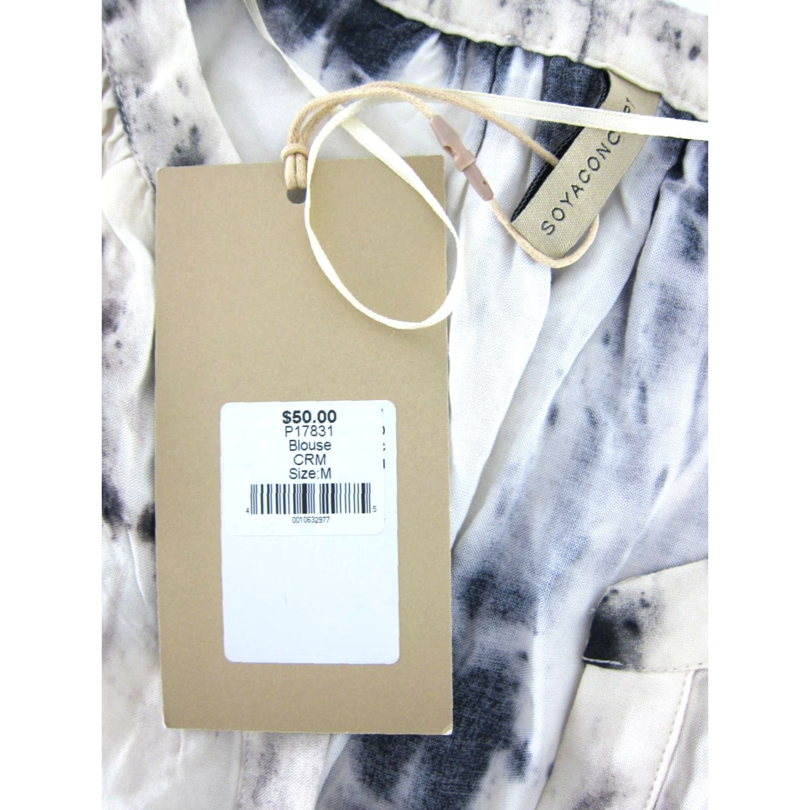 Vintage Soyaconcept Blouse NWT Tie Dye V-Neck 3/4 Sleeve Ivory Medium Size M / US 6-8 / IT 42-44 - 4 Thumbnail