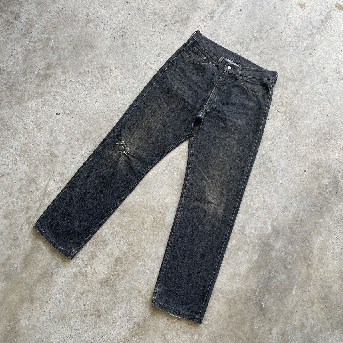 Levi's W31💥 Vintage Levi’s Black Jeans Distressed Faded Denim Pants Size US 31 - 2 Thumbnail