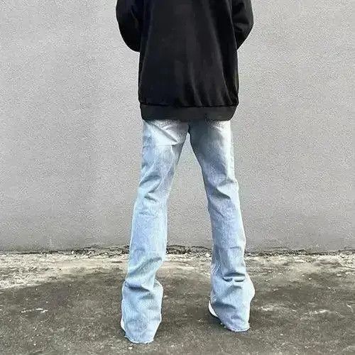 Jean Zipper Washed Stacked Flare Jeans Size US 33 - 6 Thumbnail