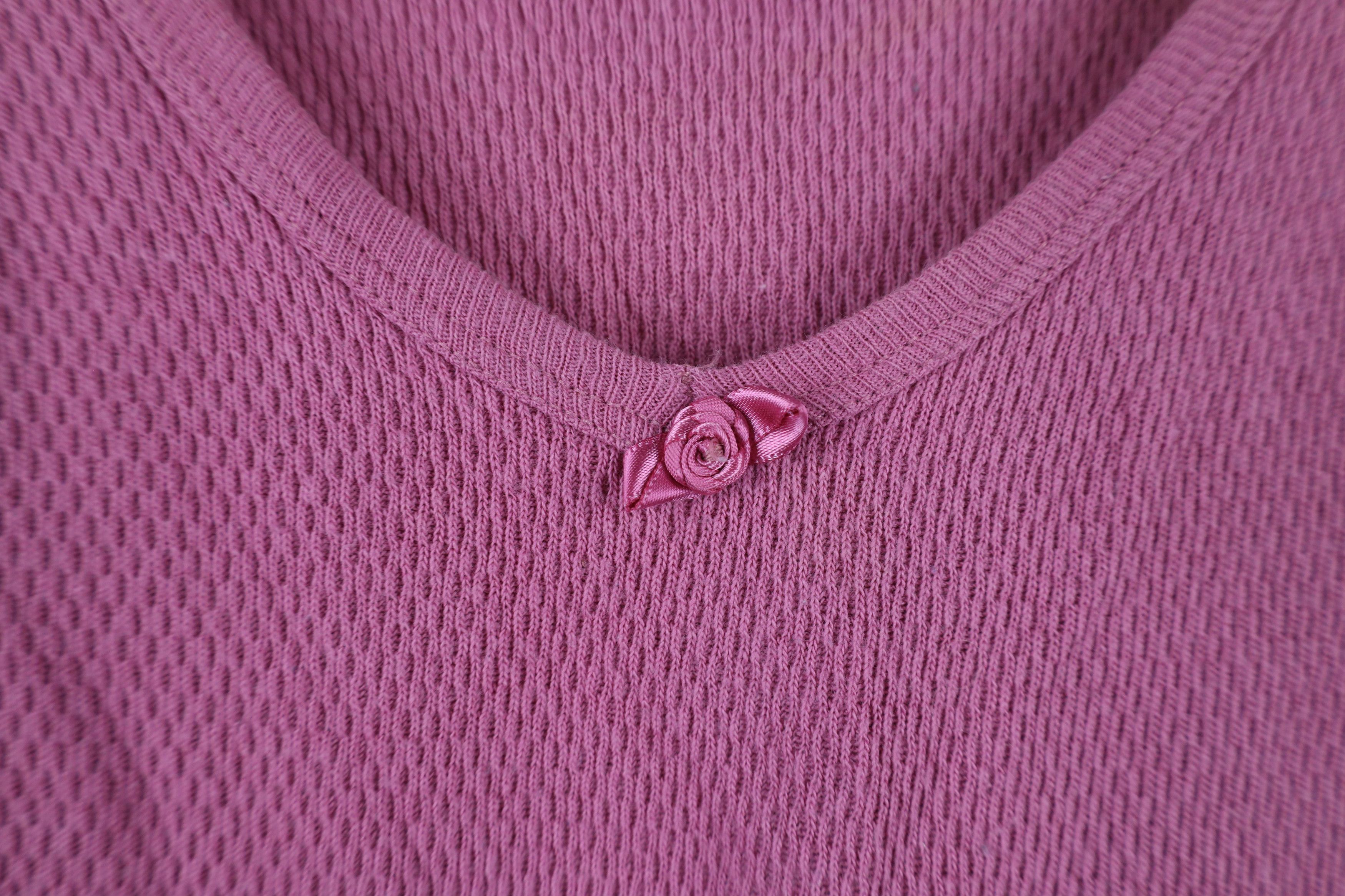 Vintage Vintage 90s Streetwear Waffle Knit Long Sleeve T-Shirt USA Size L / US 10 / IT 46 - 4 Thumbnail