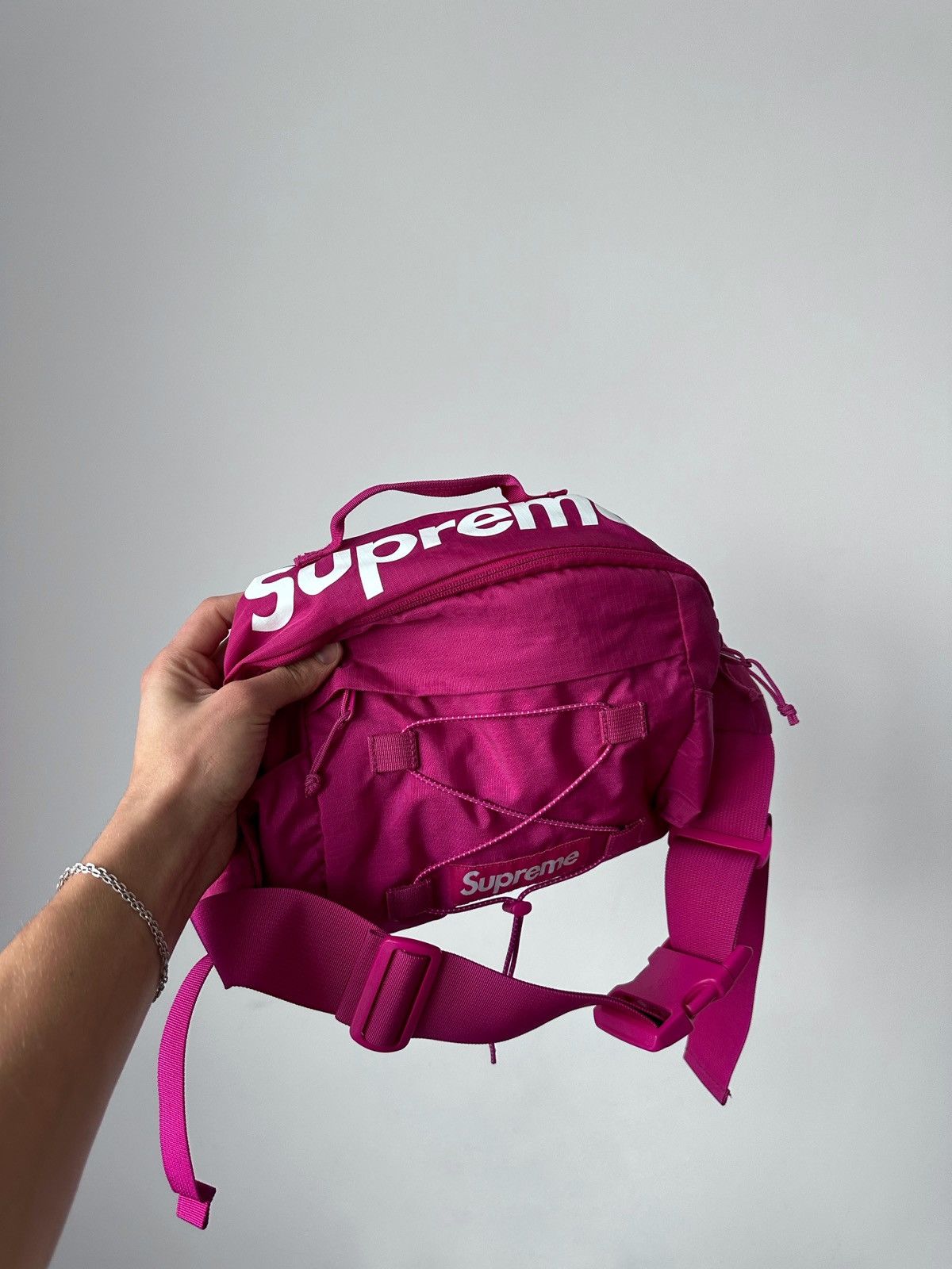 Supreme Supreme Box Logo Pink Waist Bag SS17 Magenta Cordura Grailed