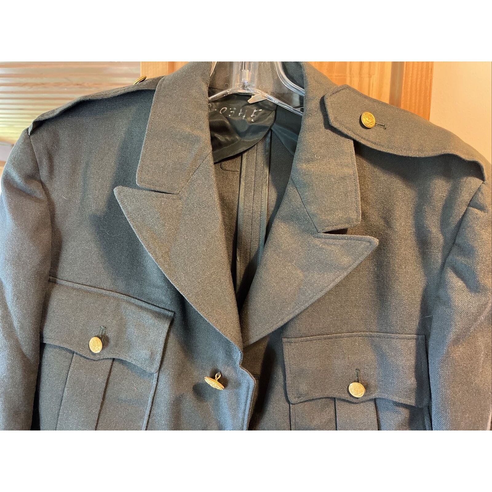 Vintage US Army Class A 1956 Men 40L Olive Green Dress VTG Wool Coat Size US M / EU 48-50 / 2 - 4 Thumbnail