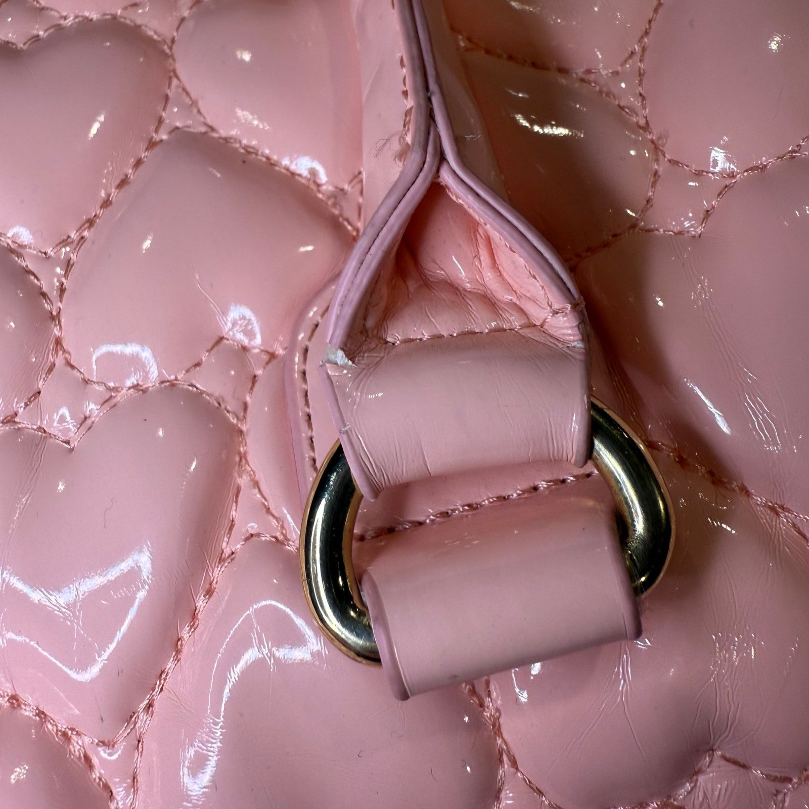 Betsey Johnson Betsey Johnson Pink Quilted Heart Handbag Size ONE SIZE - 6 Thumbnail
