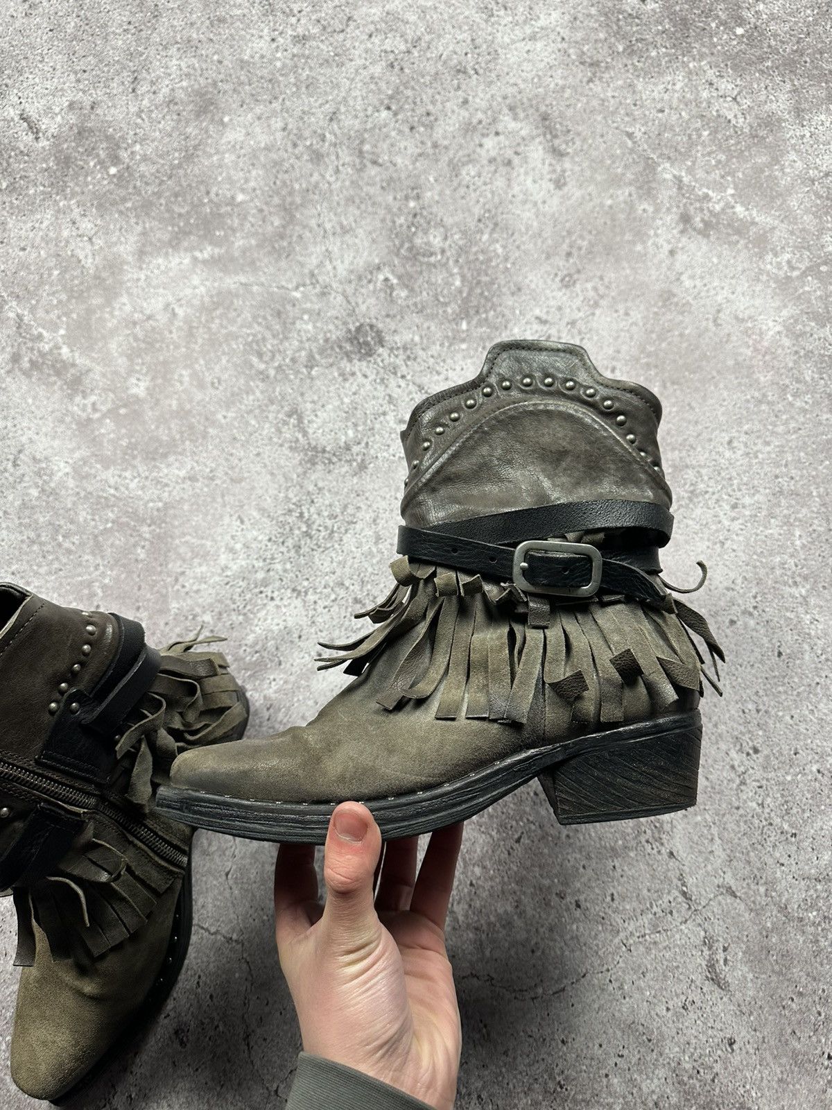 A.S.98 💀RARE💀 A.S 98 Vintage Leather Western Boots Avant Garde Size US 7 / EU 40 - 8 Thumbnail