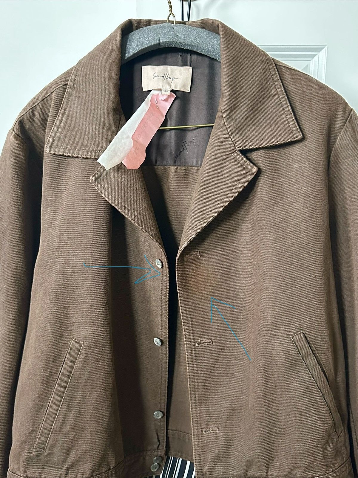 Second/Layer Second Layer Gabardine Shirt Jacket Brown Cropped Mens Size US M / EU 48-50 / 2 - 1 Thumbnail