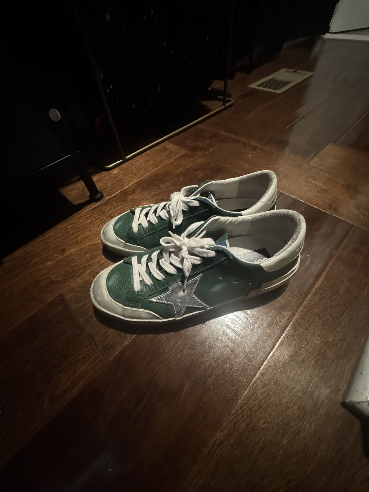 Golden Goose Golden Goose Men's Super-Star green leather and multifoxing Size US 6 / EU 39 - 1 Thumbnail