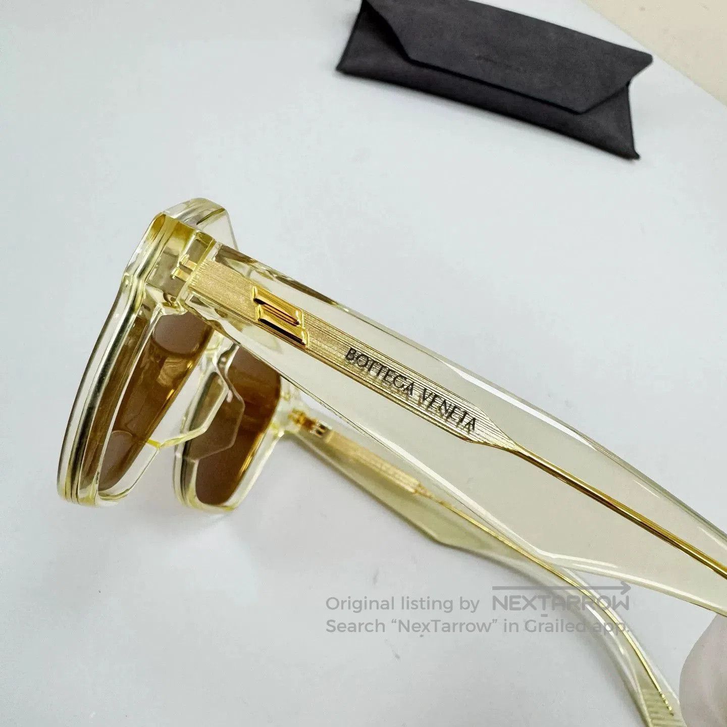 Bottega Veneta Bottega Veneta Gold Letter Sunglasses. Size ONE SIZE - 7 Thumbnail