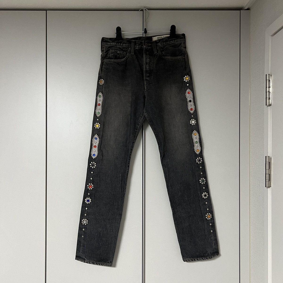 image of Kapital Jewel Studded Gemstone Pants Black, Men's (Size 30)