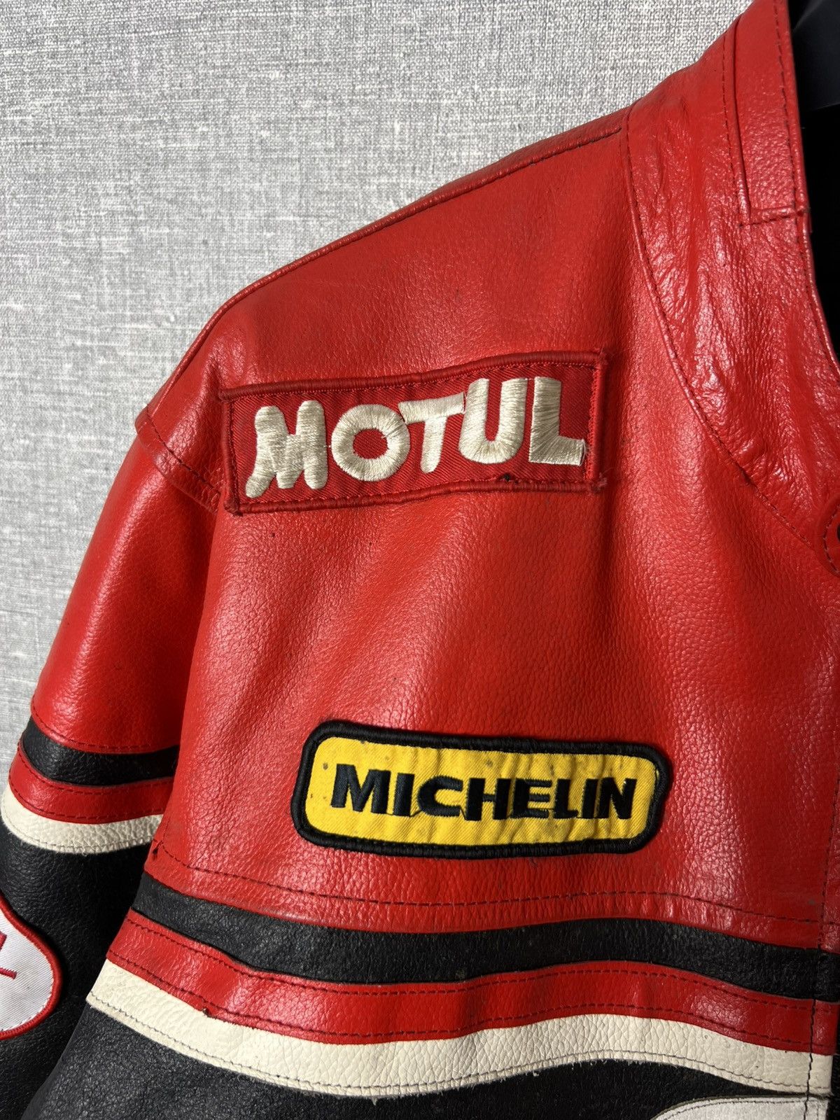 Genuine Leather × Red Bull × Vintage REAL BULL Racing Leather Jacket Biker Alpinestars Michelin Size US L / EU 52-54 / 3 - 9 Thumbnail