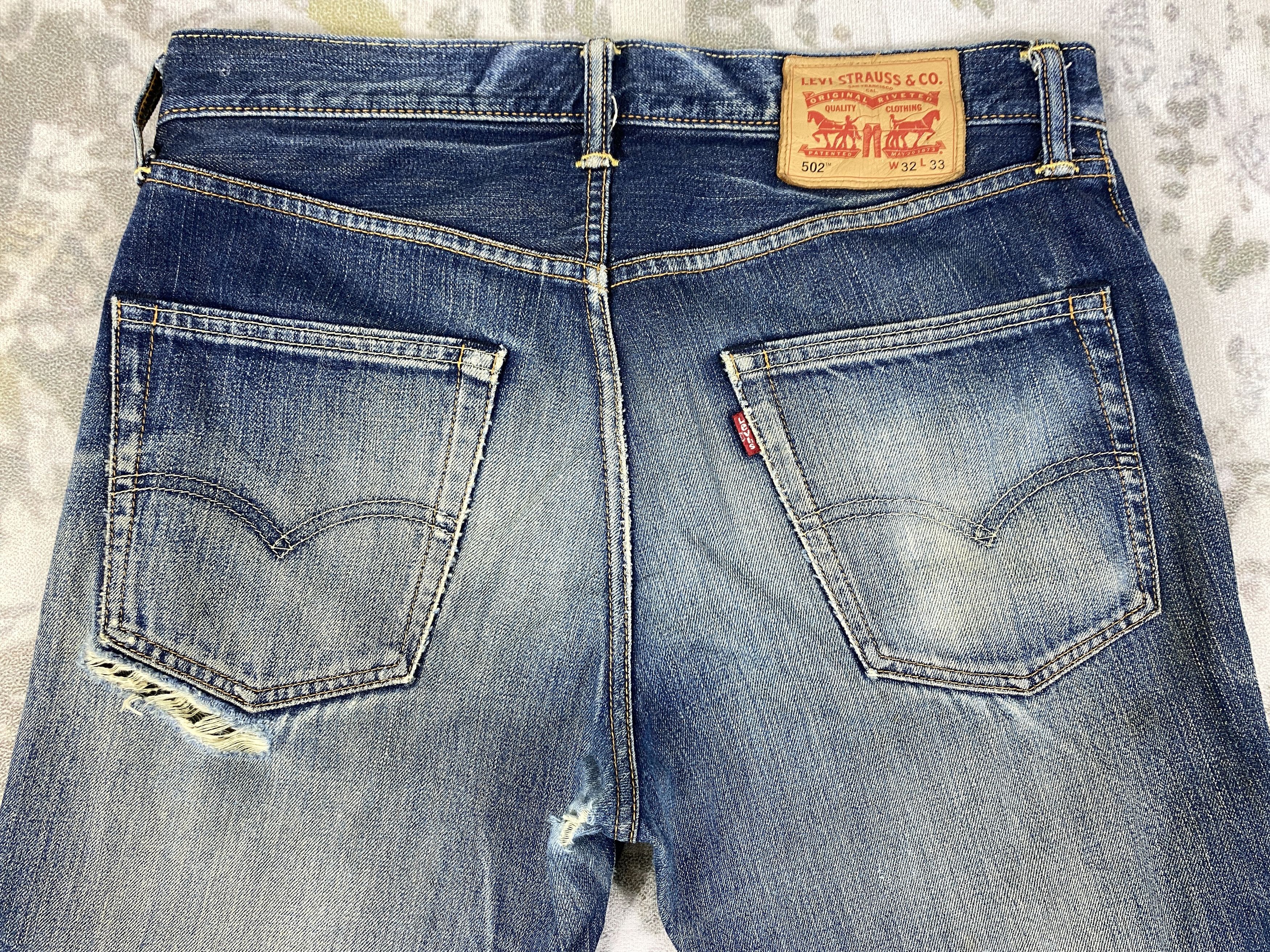 Japanese Brand Distressed Blue Levi's 502 Jeans 34x28.5 Denim -SJ157 Size US 34 / EU 50 - 4 Thumbnail