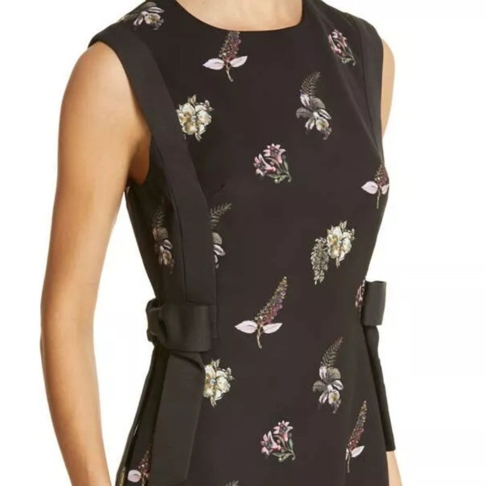 Ted Baker Ted Baker Lalima Pirouette Bow Mini Dress Sleeveless Floral Size S / US 4 / IT 40 - 3 Thumbnail