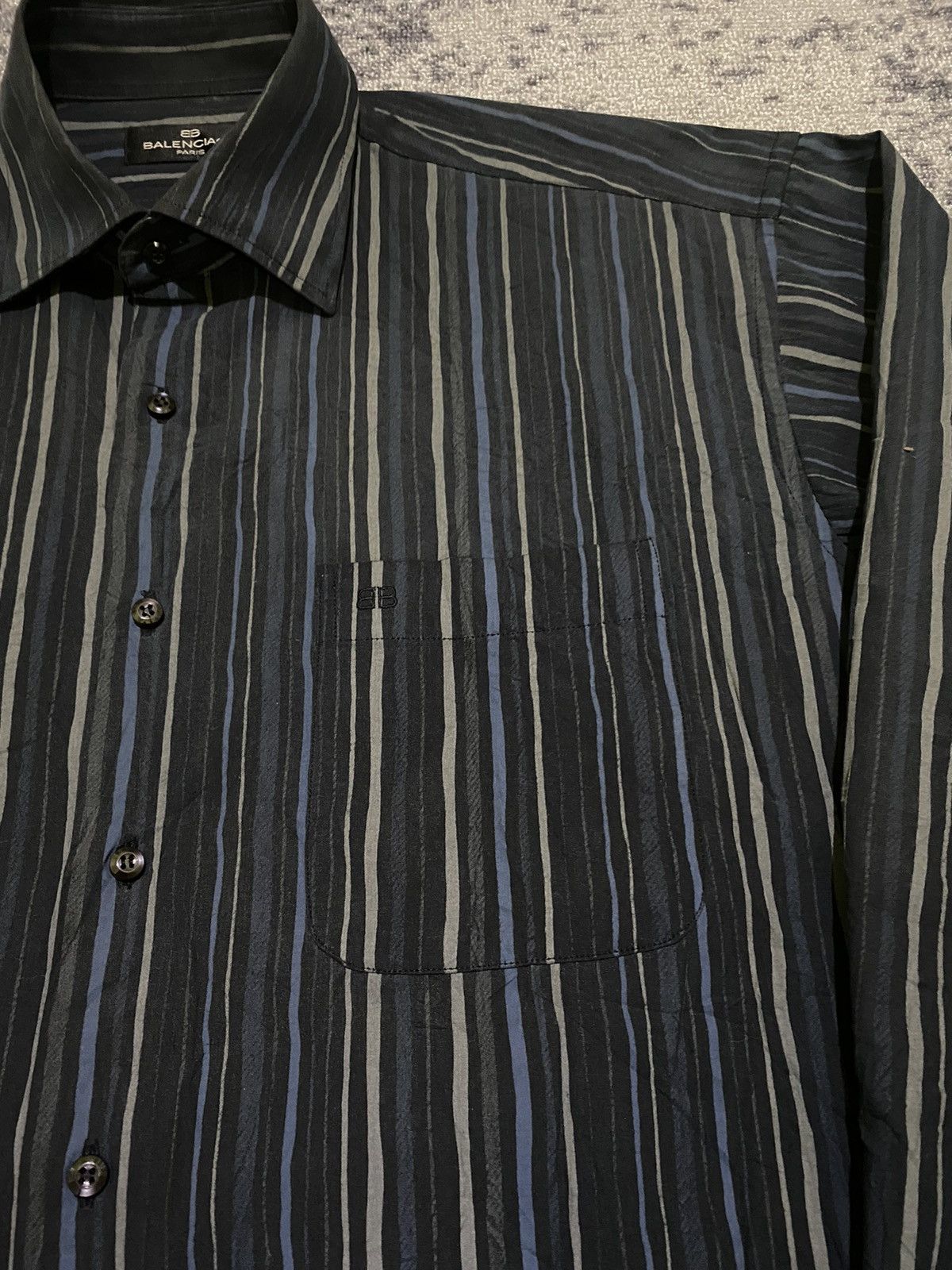 Balenciaga Vintage Balenciaga button ups striped shirt Size US L / EU 52-54 / 3 - 3 Thumbnail