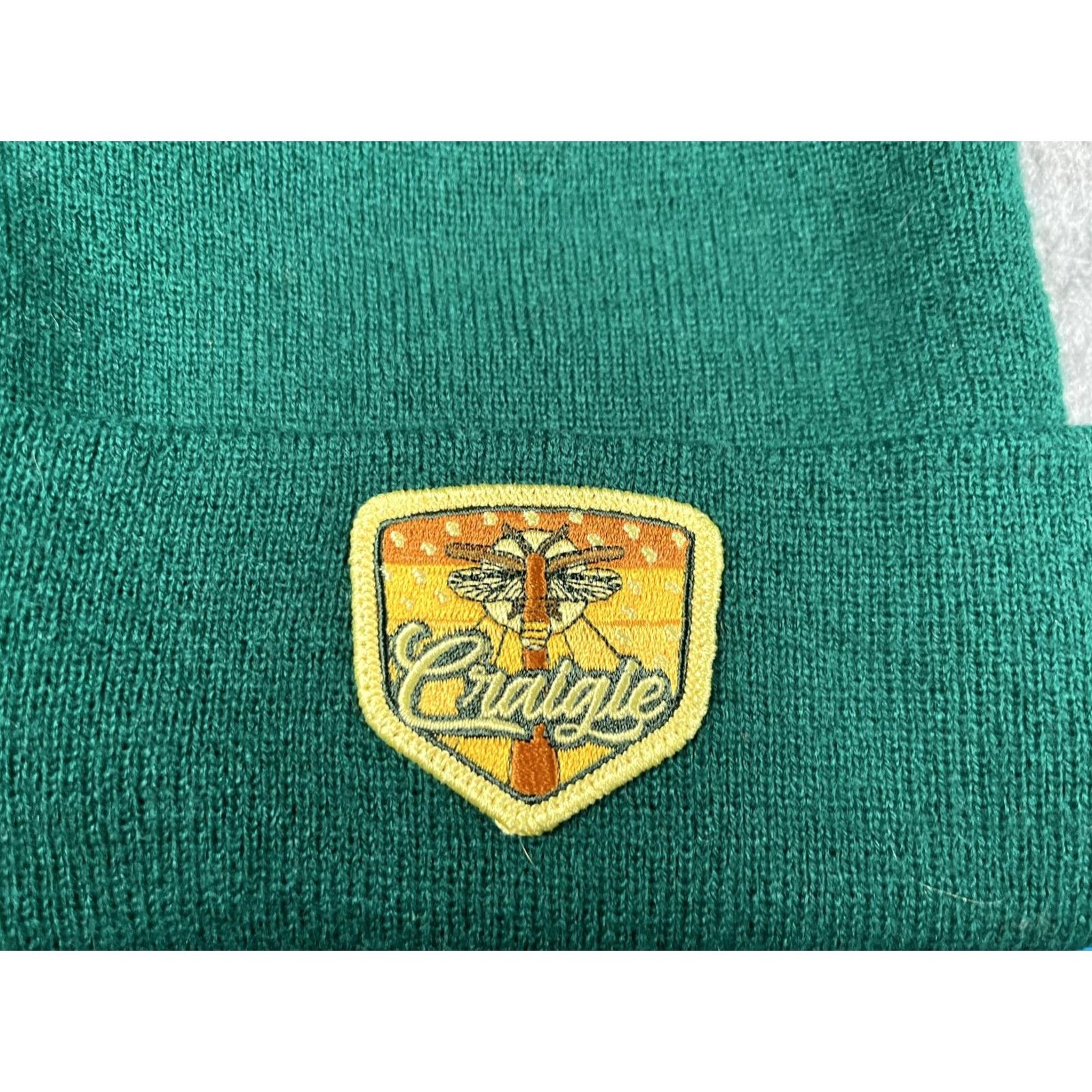 Vintage Yupoong Beanie Men One Size Green Knit Cuffed Patch Winter Outdoor Size ONE SIZE - 2 Thumbnail