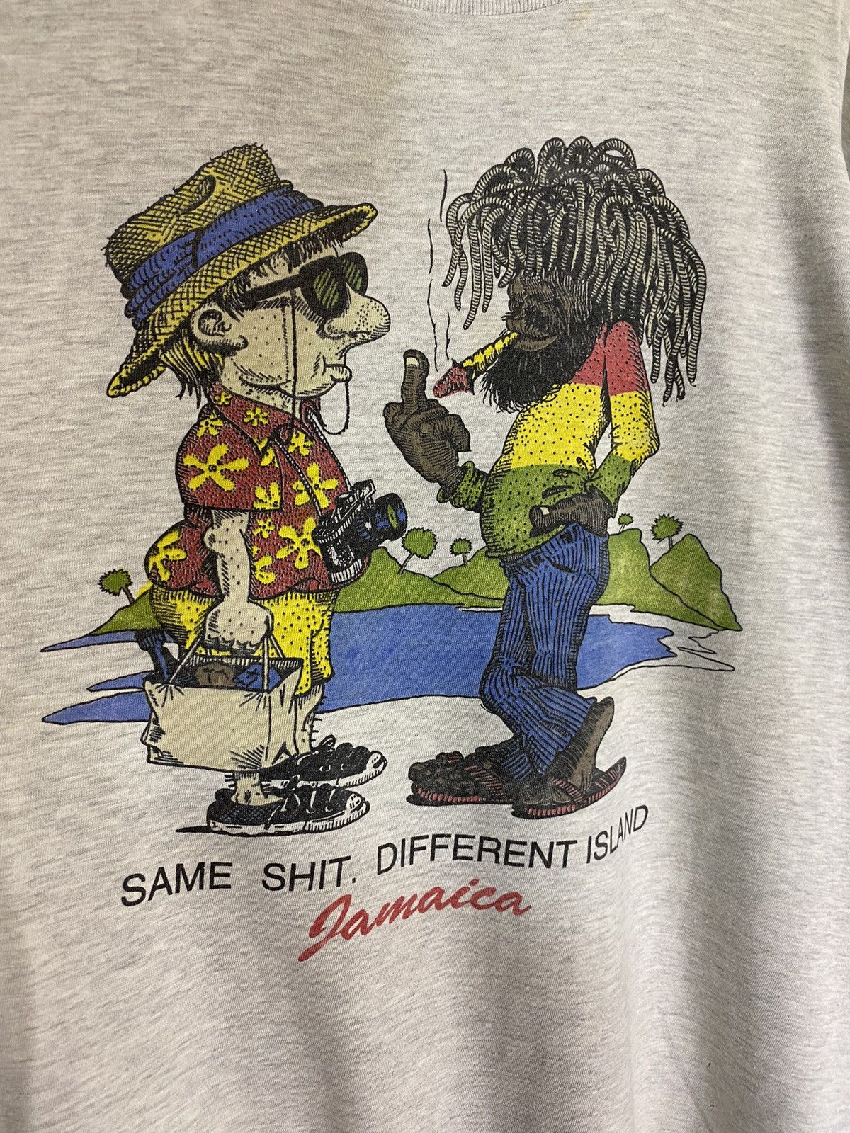 Vintage Vintage Jamaica Same Sh*t Different Island Weed Humor Tee Size US XL / EU 56 / 4 - 2 Thumbnail