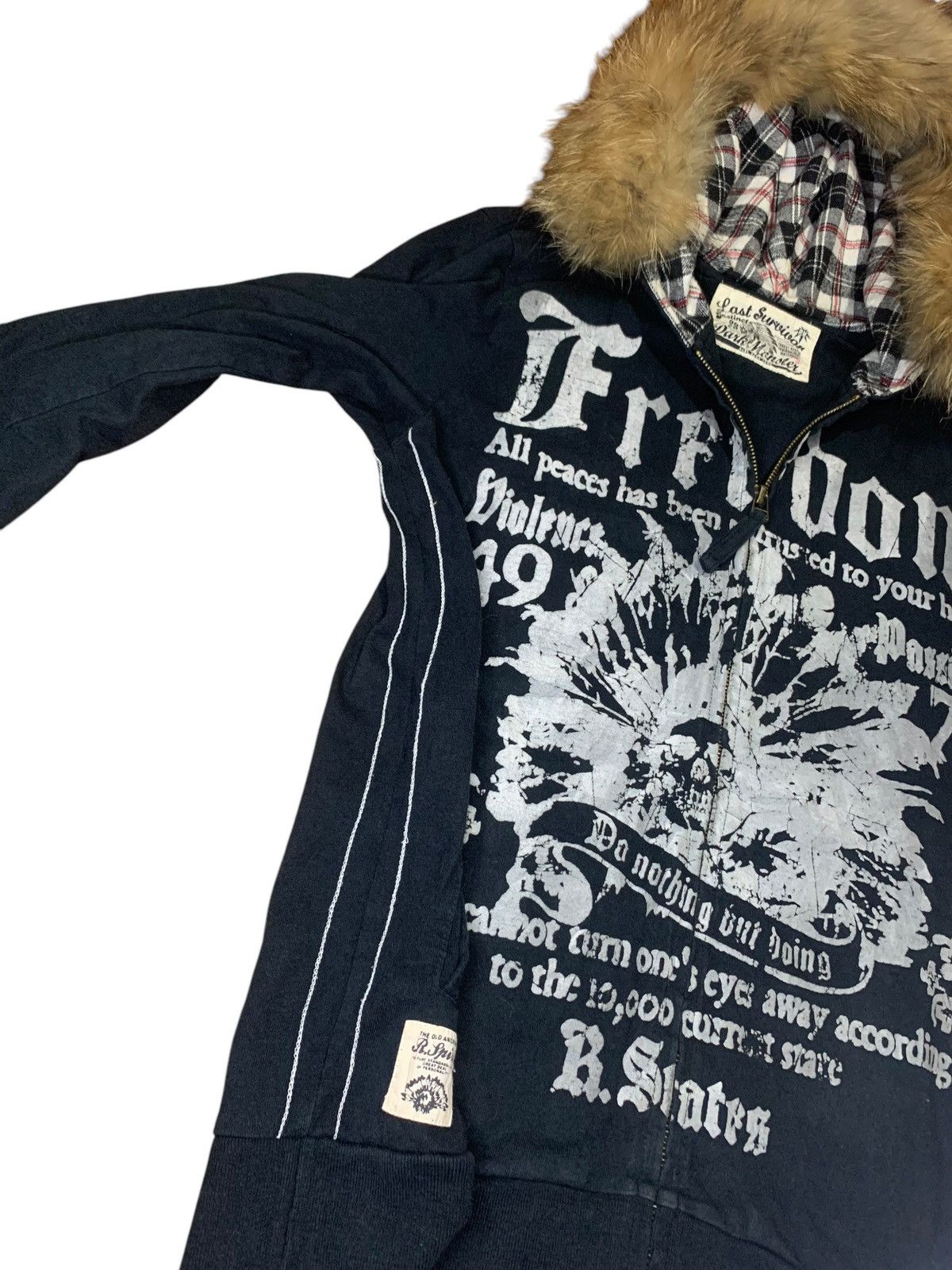 20471120 2000s LastSurvivor FREEDOM indian skull poem fur punk hoodie Size US M / EU 48-50 / 2 - 8 Thumbnail