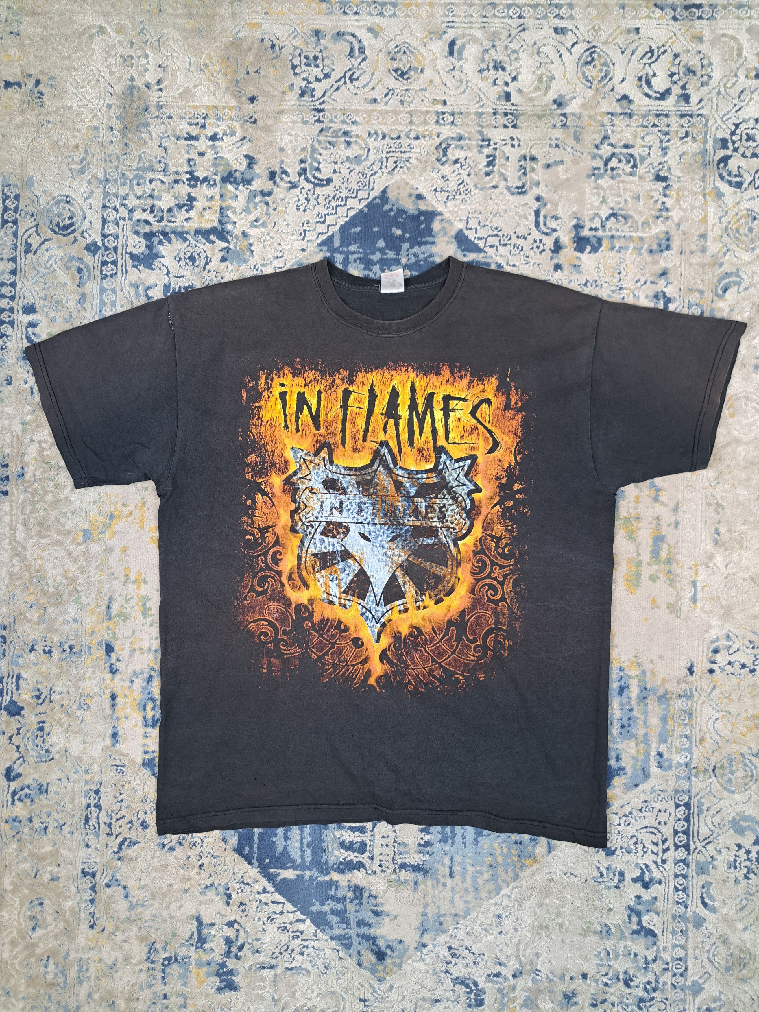 T-shirt Vintage 90's Metal - In Flames 'Colony' - Taille L - Coton - État Proche Du Neuf (9.5/10)