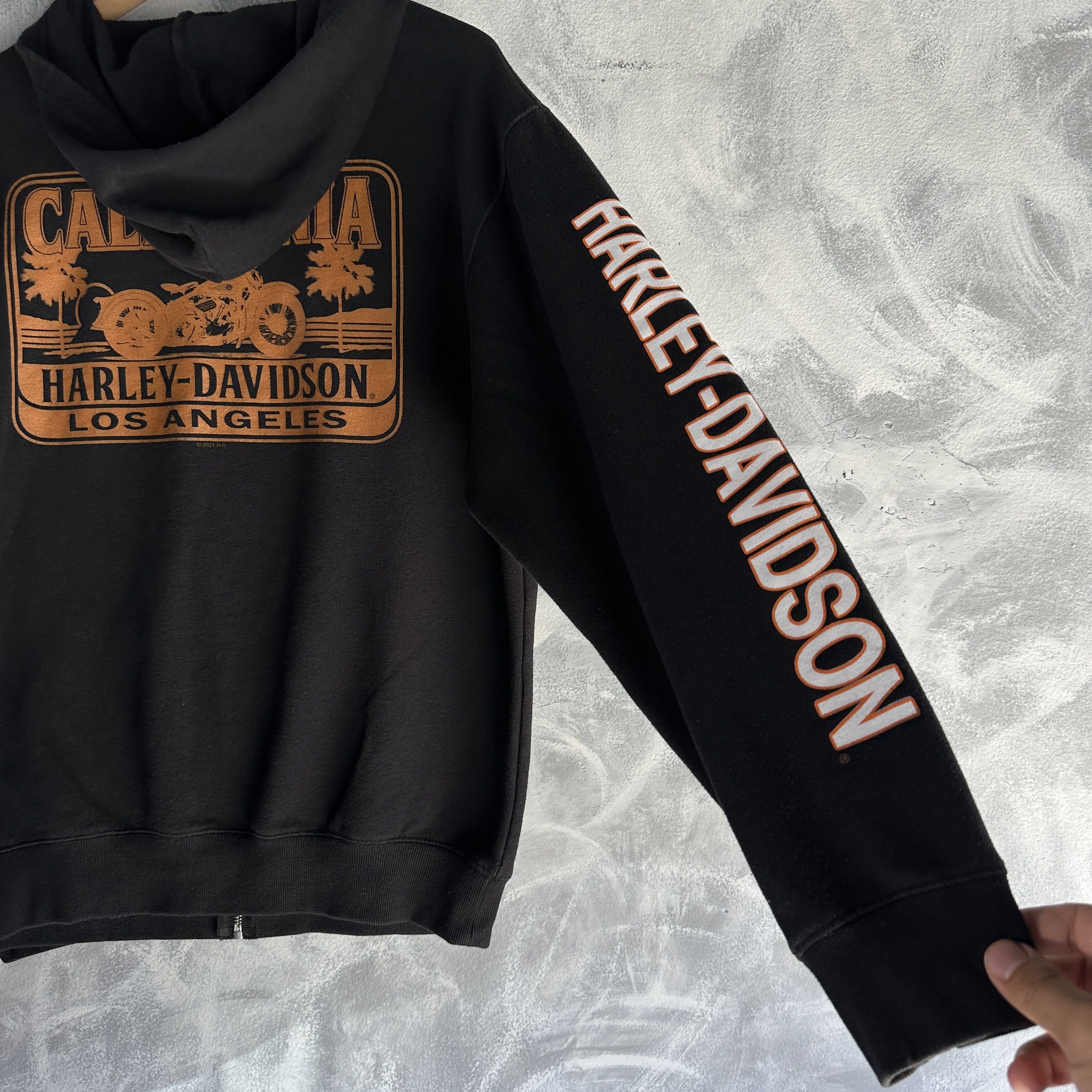 Harley Davidson Vtg Harley Davidson Zip Up Hoodie Mens Sleeve Hits Spell Out Size US L / EU 52-54 / 3 - 12 Thumbnail