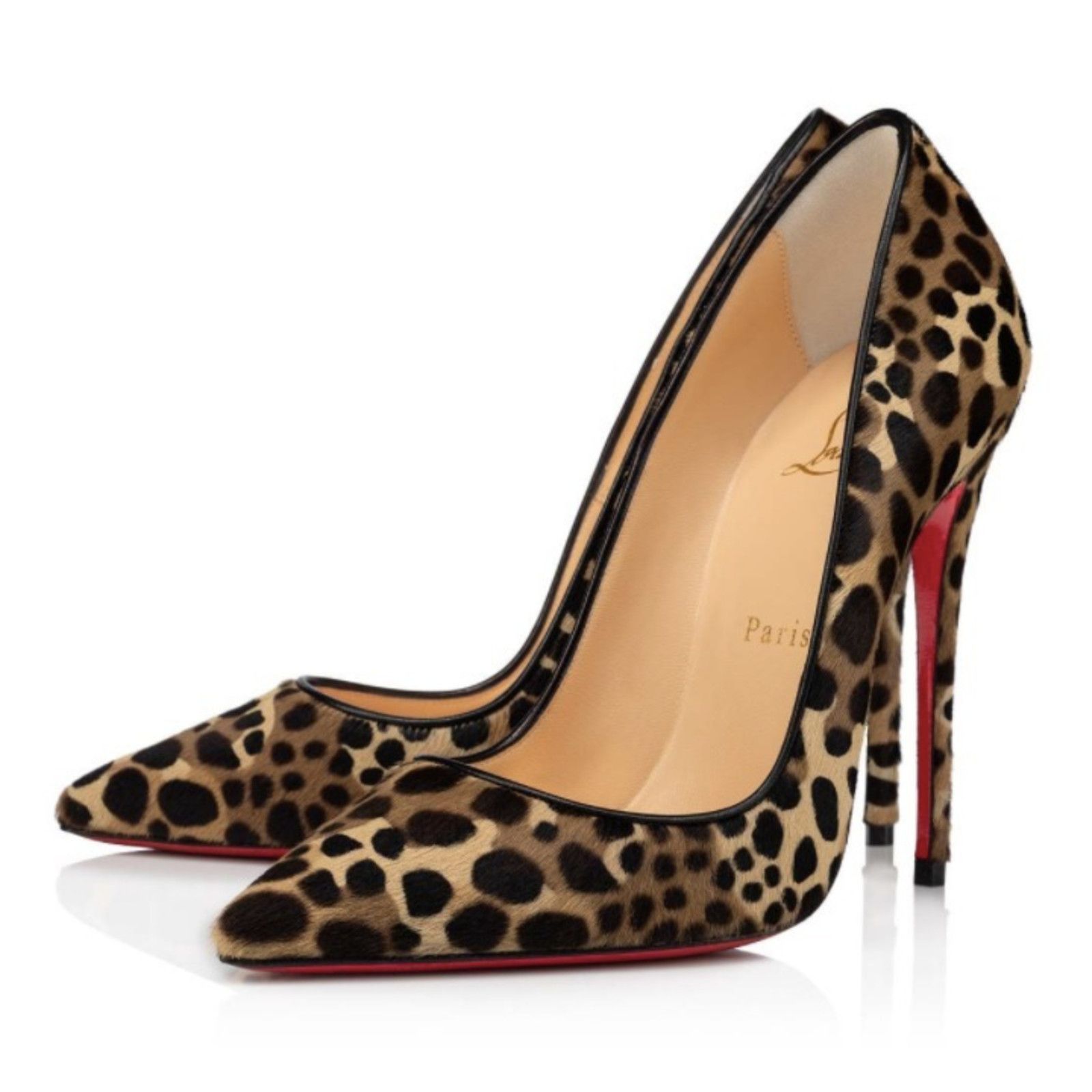 So Kate 120 Pony Fur Leopard Black Brown Heel Pump 37.5