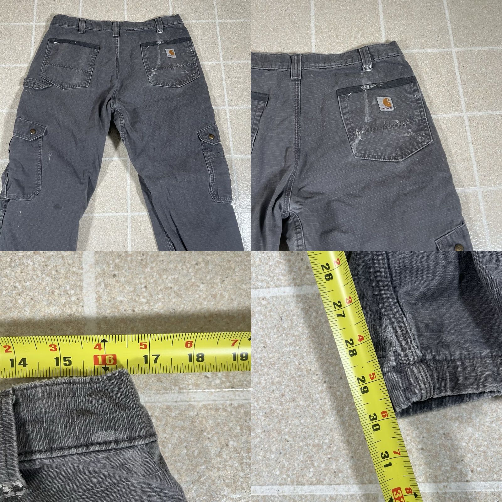 Carhartt Carhartt Cargo Pants Men's Gray Relaxed Fit Flannel Lined Work Ripstop 32x30 Size US 32 / EU 48 - 8 Thumbnail