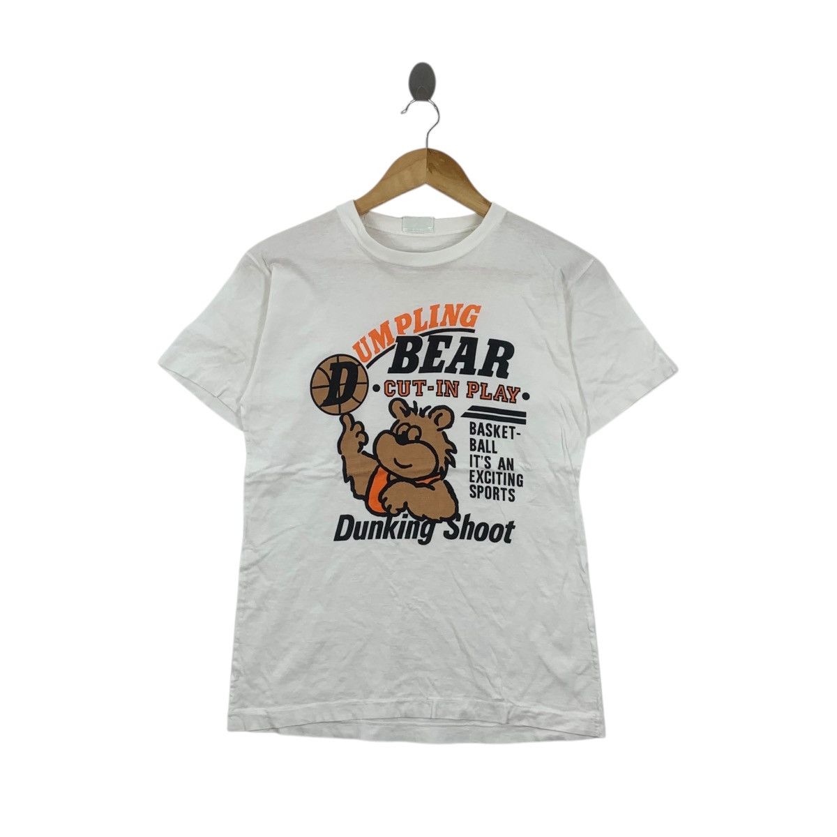 Other Vintage DUMPLING BEAR BASKETBALL Dunking Shoot Tee Shirt Top Size XS / US 0-2 / IT 36-38 - 1 Thumbnail