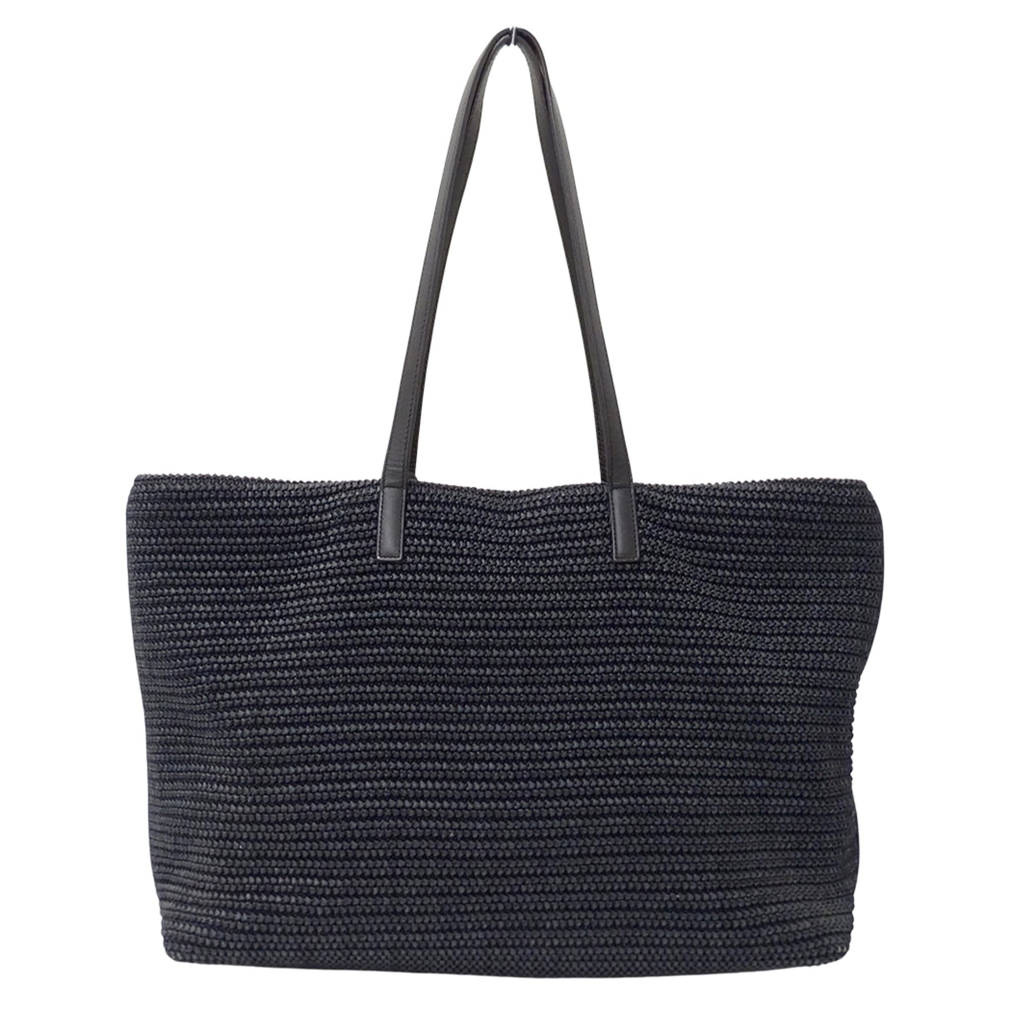 Saint Laurent Paris Saint Laurent handbag, women's brand tote bag, raffia, black, 490793, straw summer bag Size ONE SIZE - 1 Thumbnail