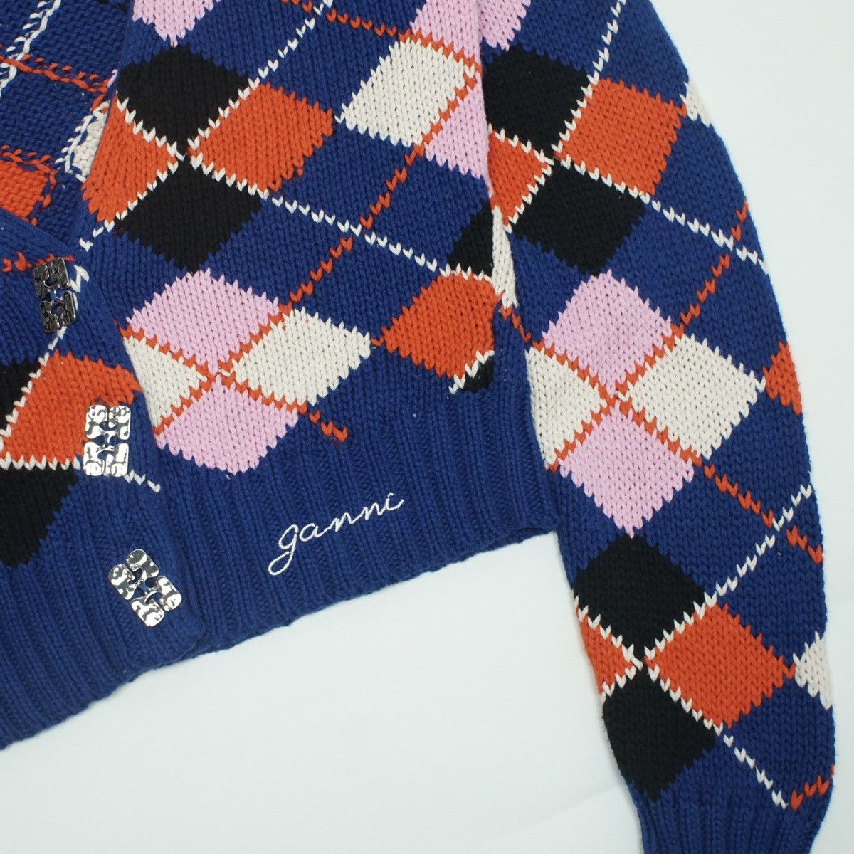 Ganni *NoTariff Ganni Argyle Cardigan Size XS / US 0-2 / IT 36-38 - 3 Thumbnail