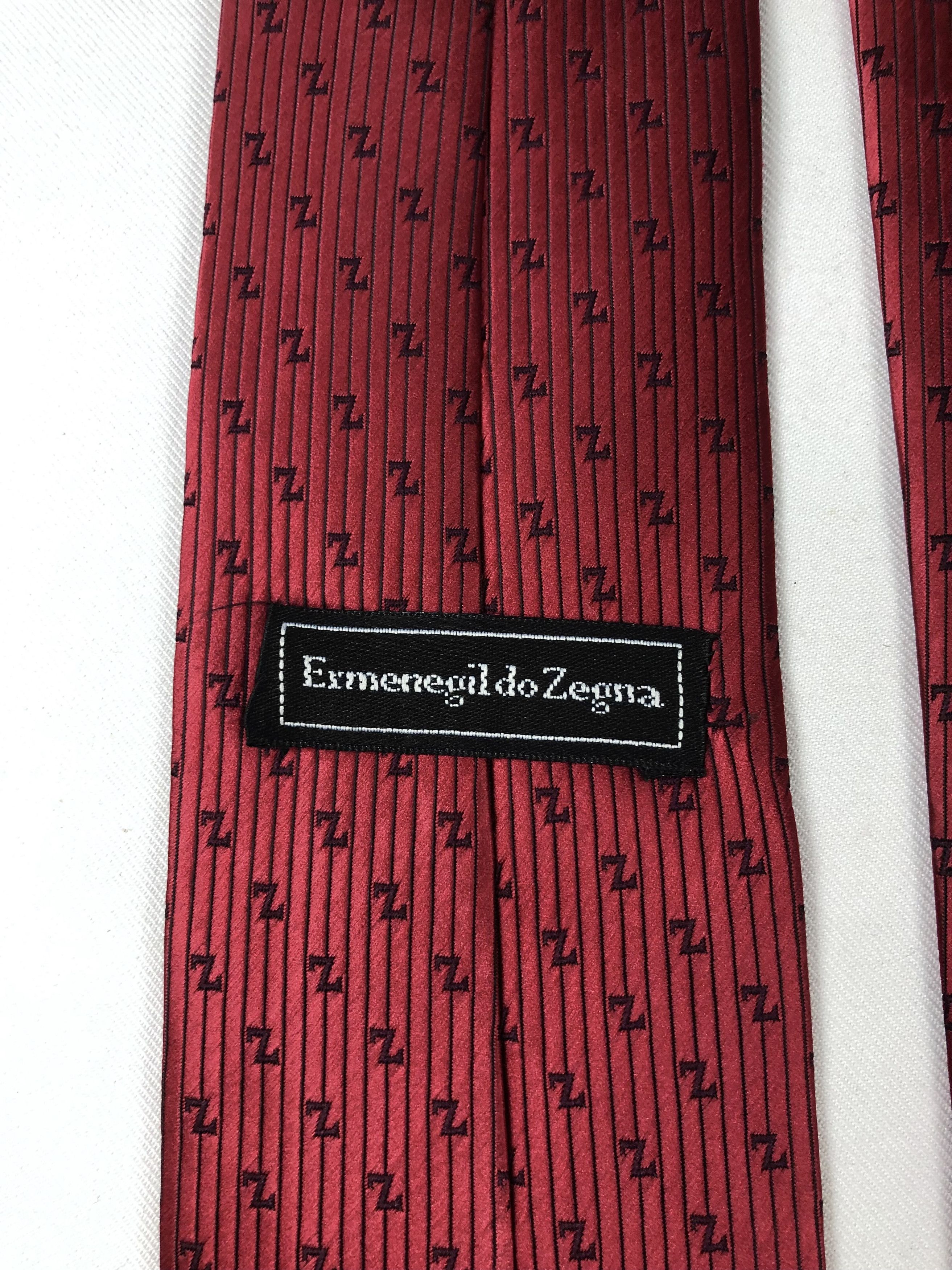 Ermenegildo Zegna Rare Ermenegildo Zegna Monogram Silk Tie Made in Italy Size ONE SIZE - 7 Thumbnail