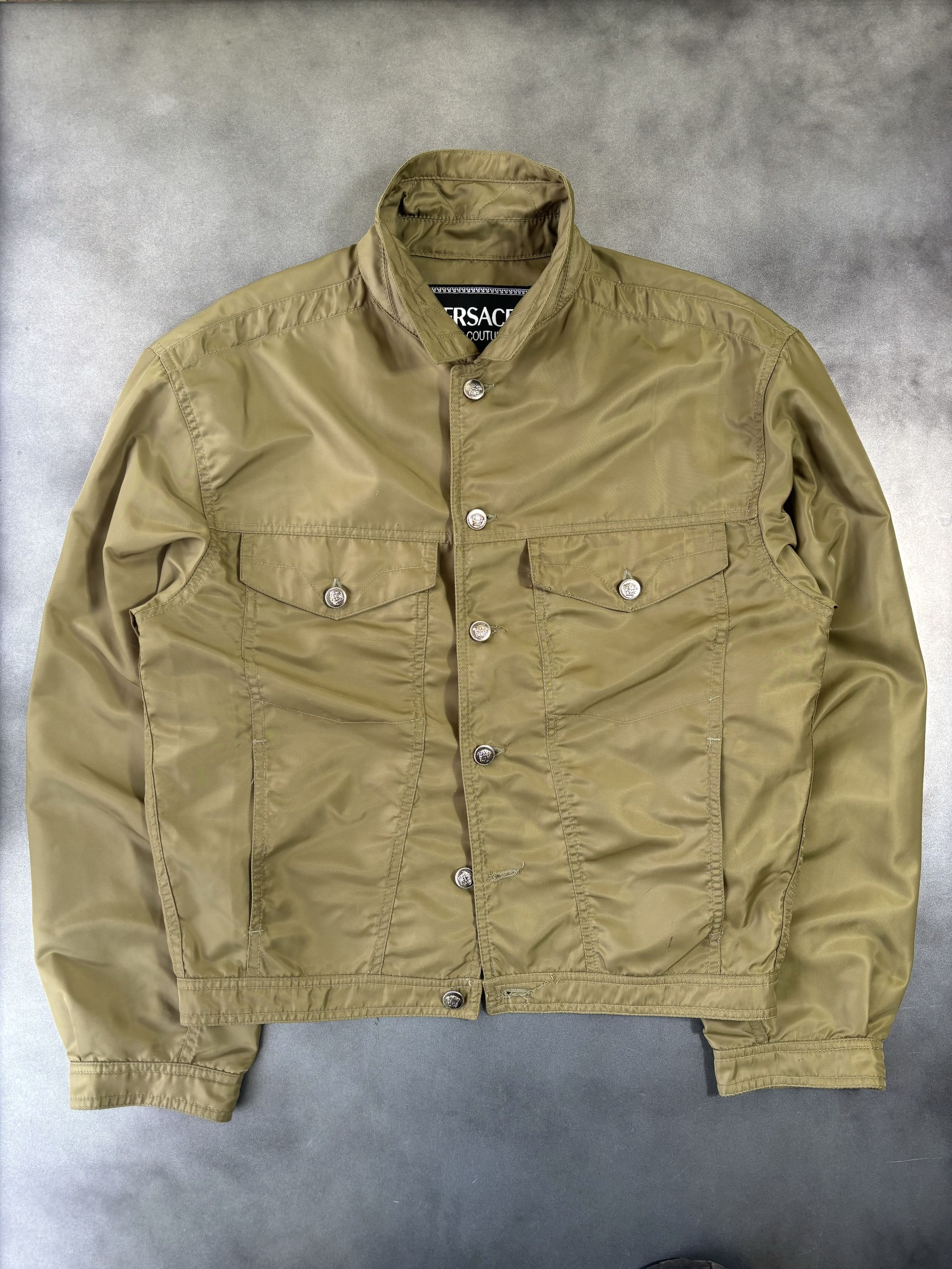 Versace × Versace Jeans Couture × Vintage 1990s Versace Jeans Couture Nylon Tucker Jacket Vintage Boxy Size US M / EU 48-50 / 2 - 14 Thumbnail
