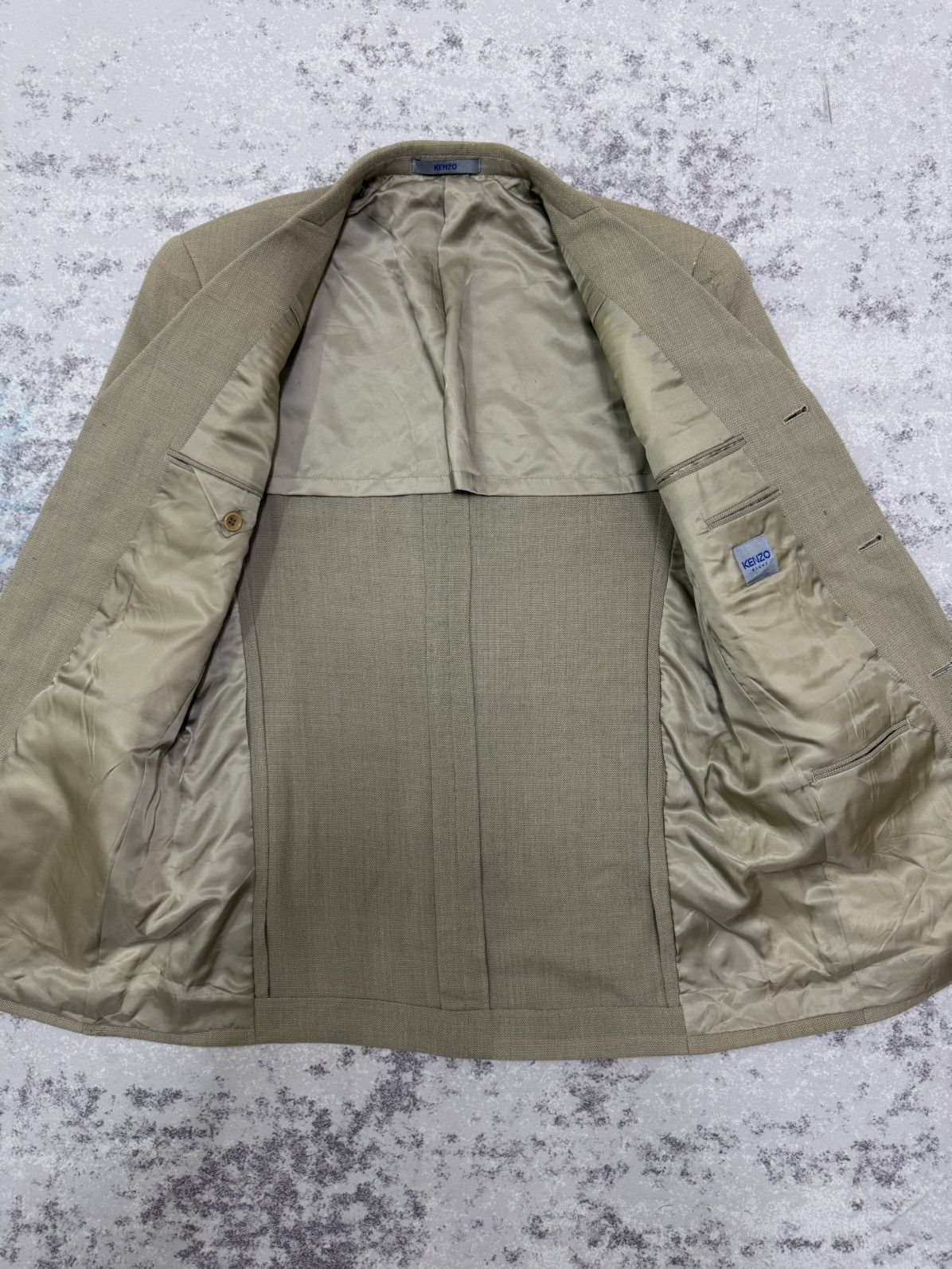 Kenzo VINTAGE 90s KENZO HOMME LINEN BLAZER Size 40S - 7 Thumbnail