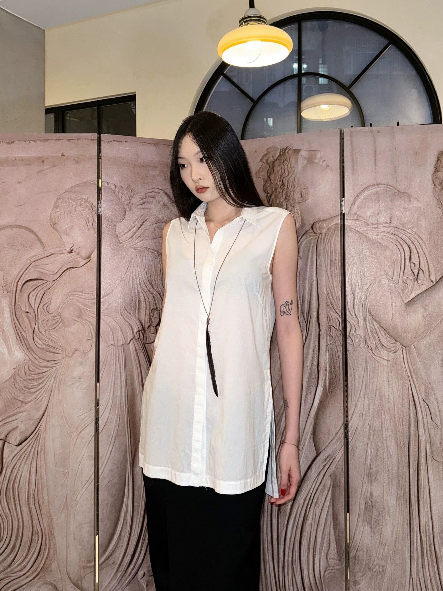 Helmut Lang Helmut Lang Minimal Sleeveless White Shirt S Vintage Size S / US 4 / IT 40 - 4 Thumbnail