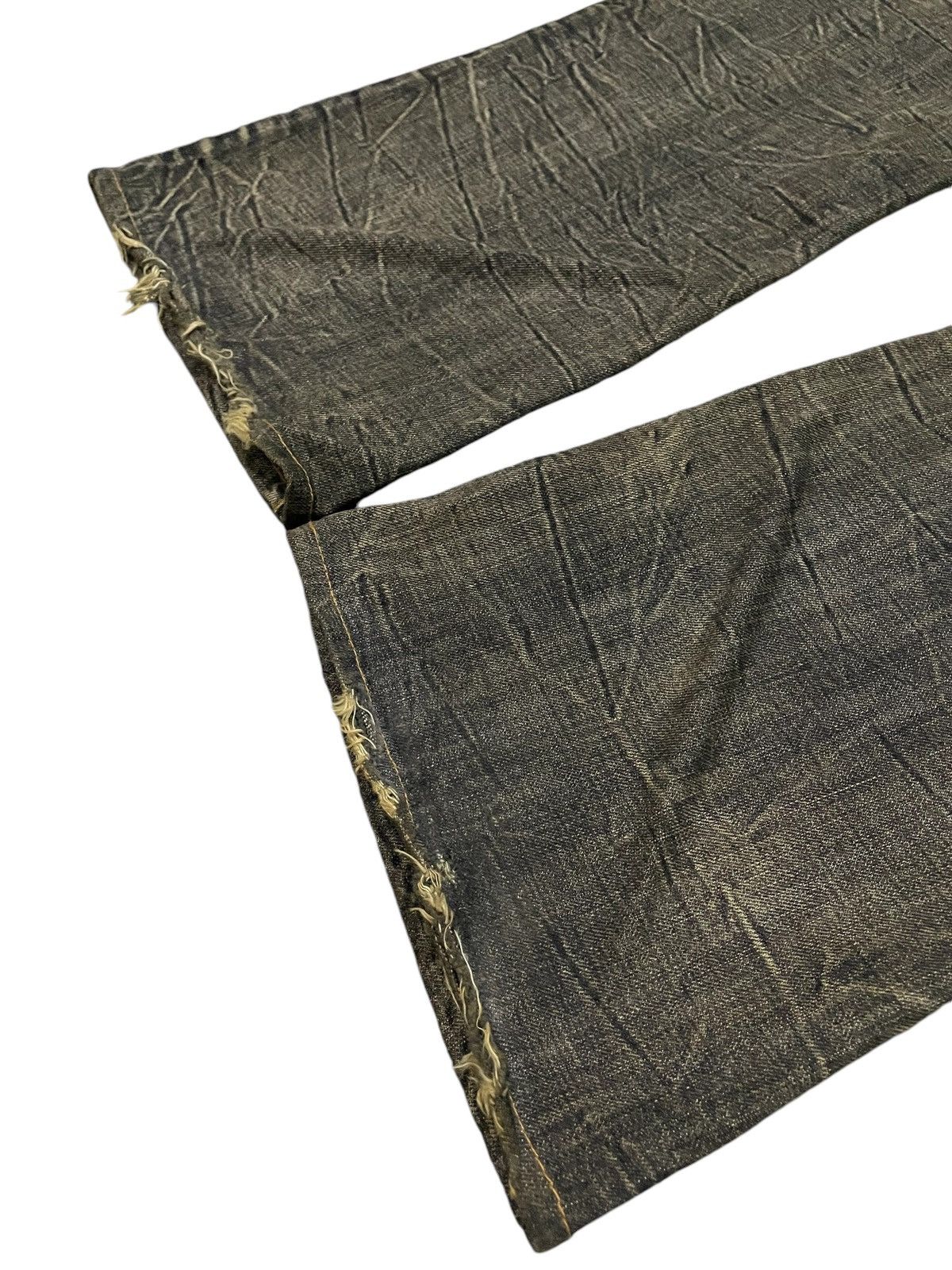 Japanese Brand G.O.A Pierced & Studded Honeycomb Claw Mark Mud Flare Jeans Size US 30 / EU 46 - 17 Thumbnail