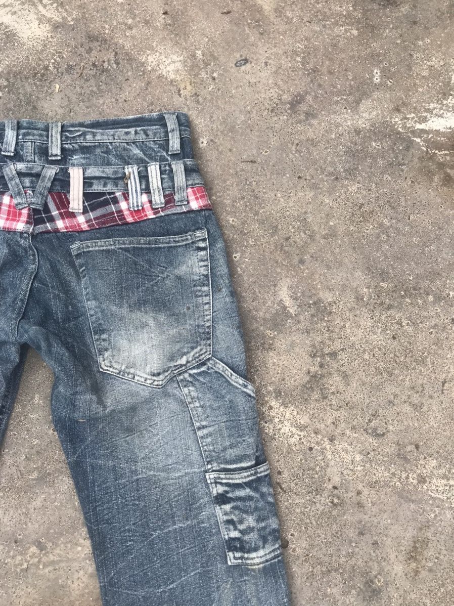 Japanese Brand Wild Life Skull Double Waist Carpenter Cropped Jeans Size US 34 / EU 50 - 9 Thumbnail
